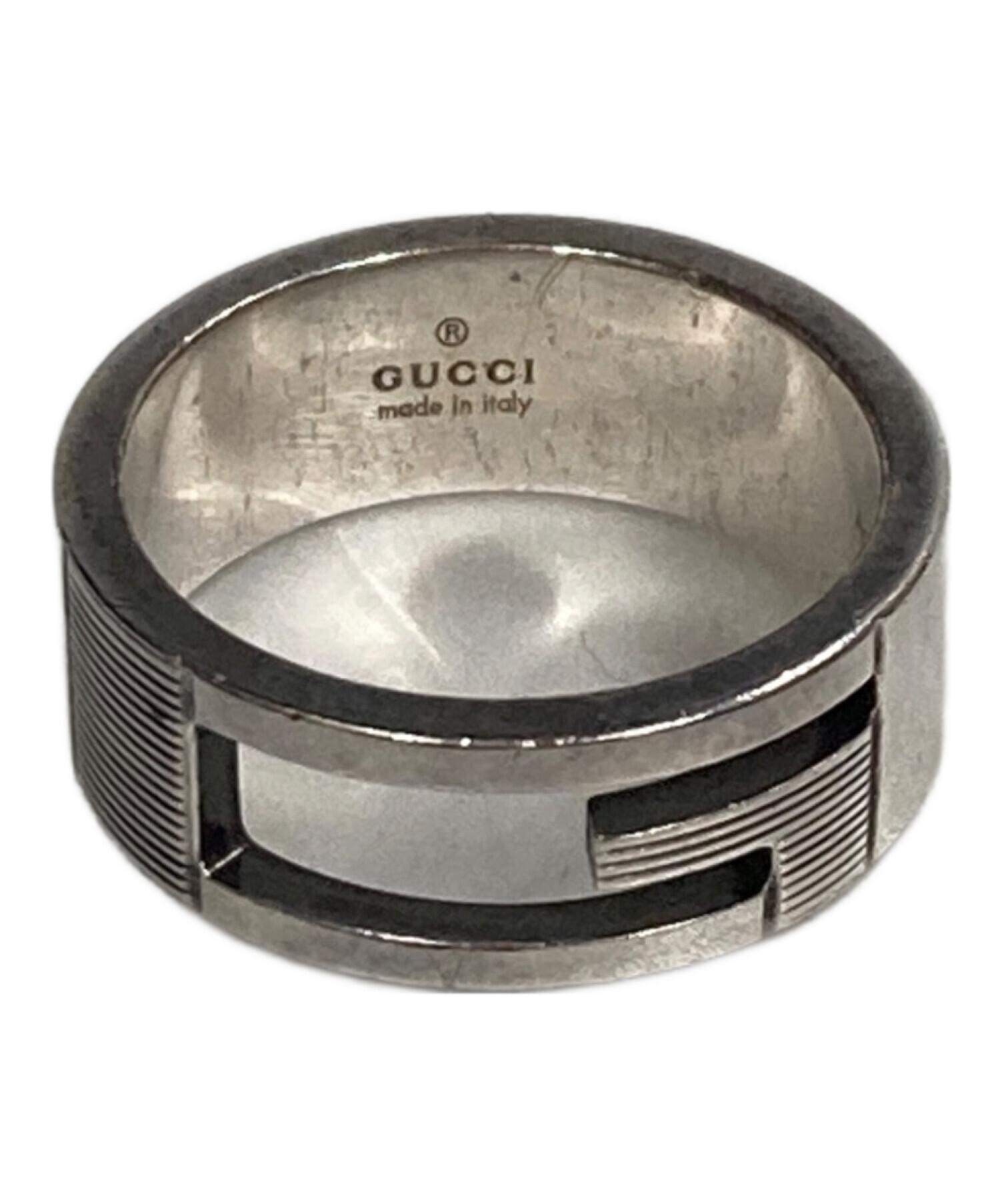 GUCCIリング 18号 カットリング カットアウト スターリングシルバー925 GUCCIリング 18号 カットリング カットアウト スターリングシルバー925