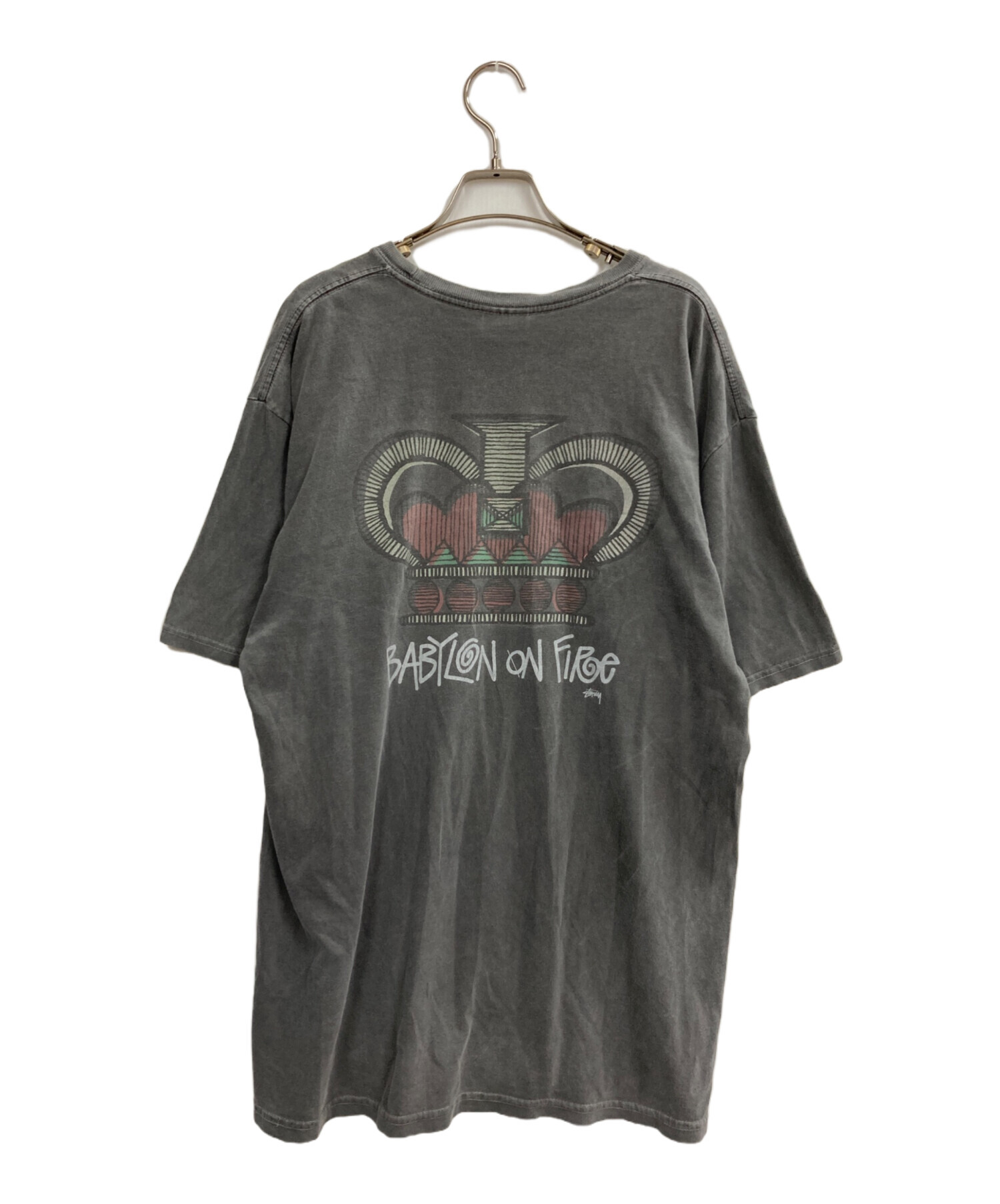 中古・古着通販】stussy (ステューシー) BABYLON ON FIRE TEE グレー 