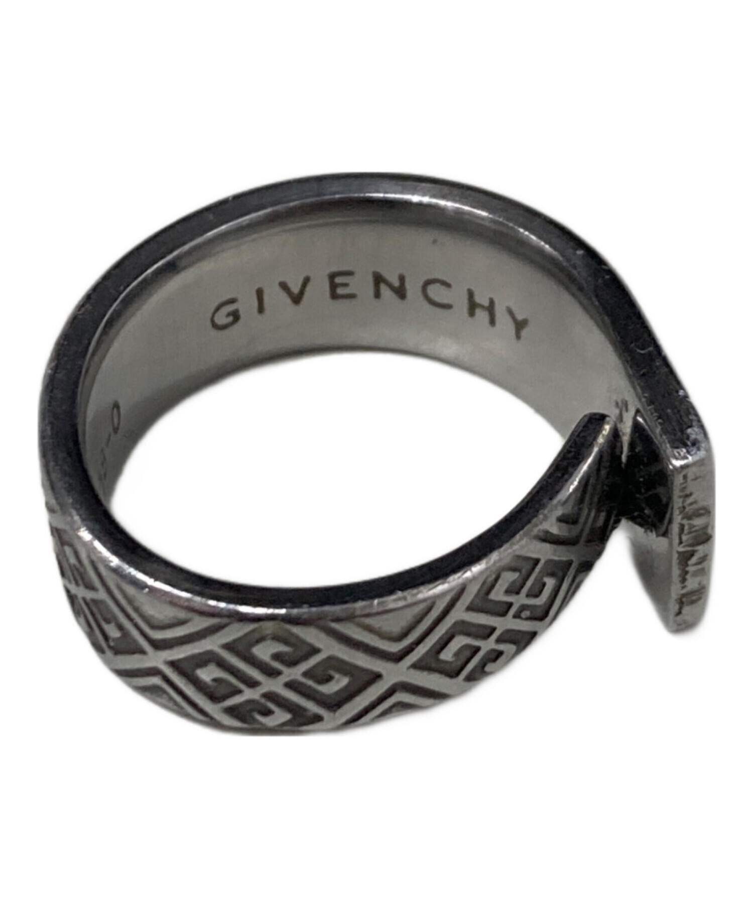 中古・古着通販】GIVENCHY (ジバンシィ) エンボスリング シルバー 