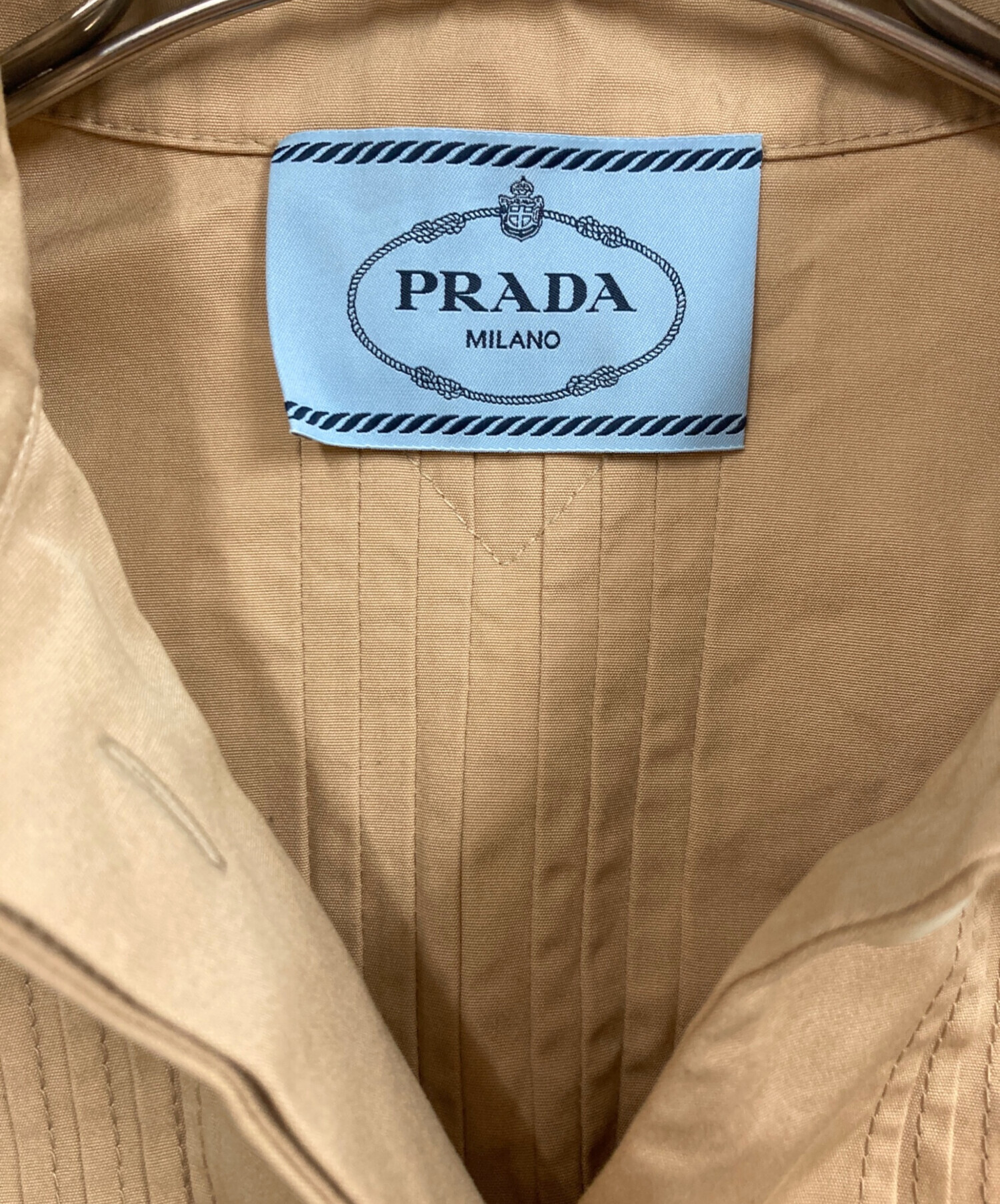 PRADA プラダ ブラウス XXL ベージュ 【古着】【中古】【送料無料】 中古・古着通販】PRADA (プラダ) ボウタイブラウス ベージュ サイズ:38