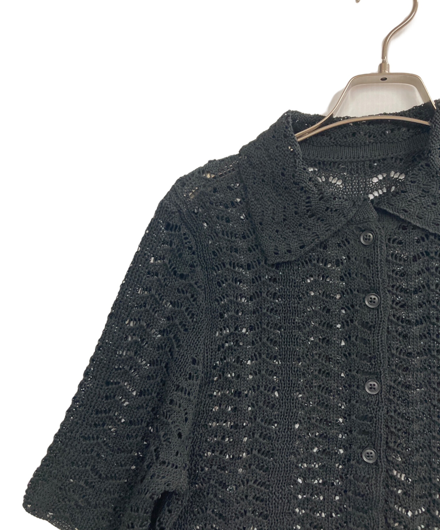 中古・古着通販】TODAYFUL (トゥデイフル) Lace Knit Shirts ブラック 