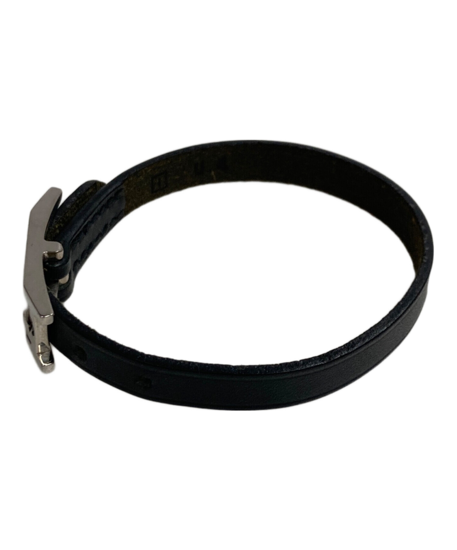中古・古着通販】HERMES (エルメス) API レザーブレスレット ブラック 