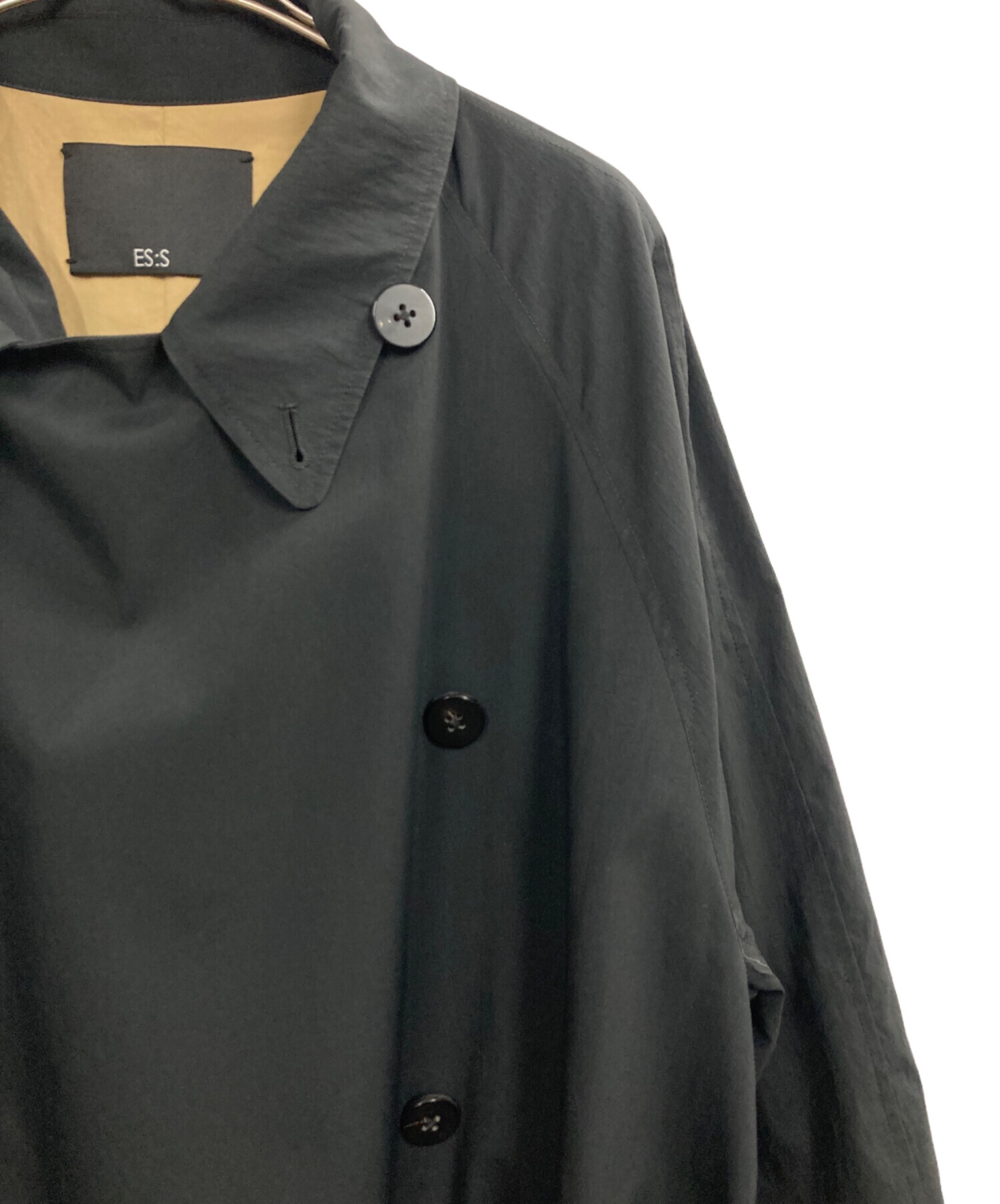 中古・古着通販】ES:S (エス) トレンチコート ブラック サイズ:2