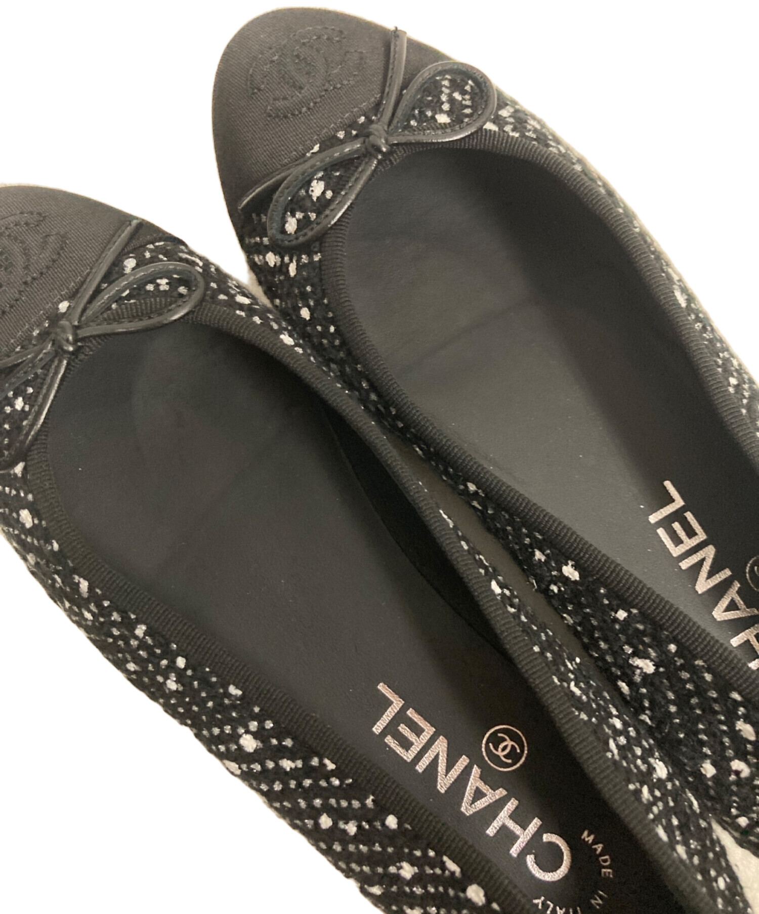 中古・古着通販】CHANEL (シャネル) ココマークツイードバレエパンプス