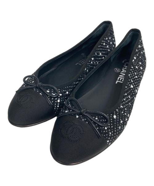 中古・古着通販】CHANEL (シャネル) ココマークツイードバレエパンプス