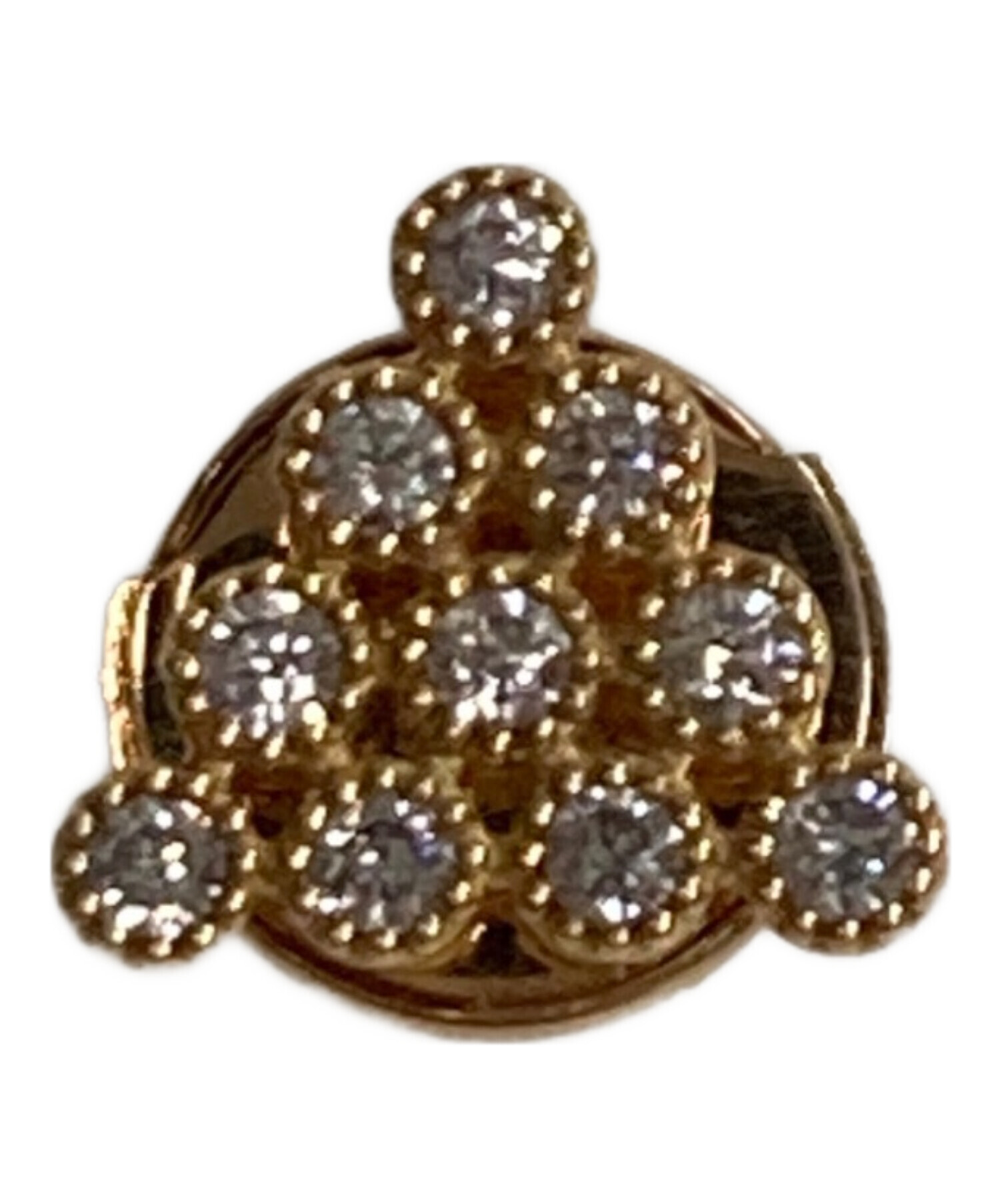 ピアス ピラミッド ダイヤモンド K18 - ALL Diamond ABOUT BASICS M