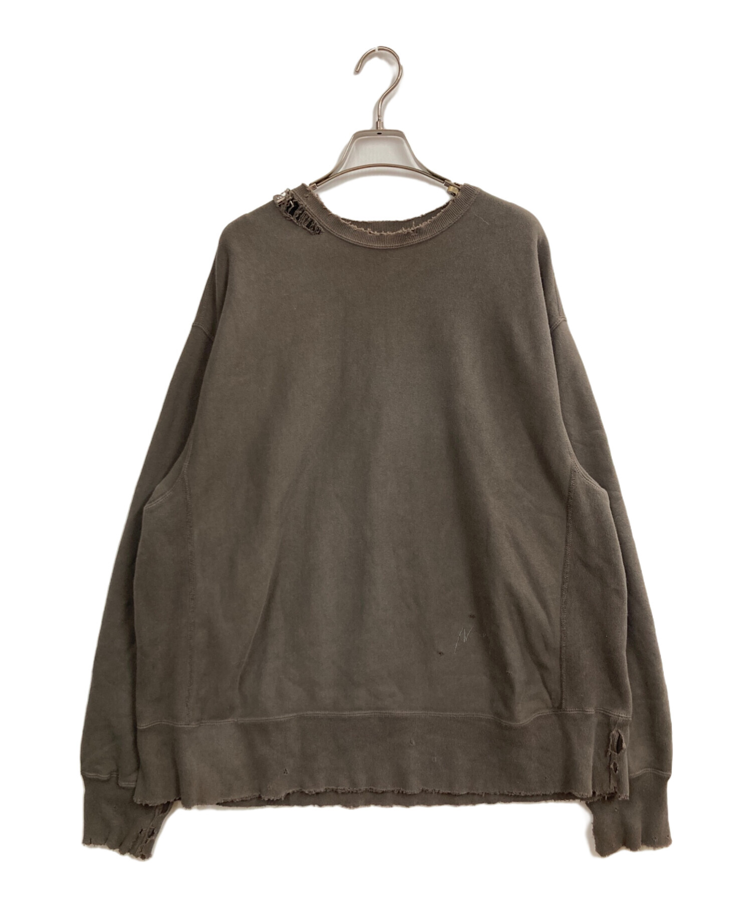 中古・古着通販】ANCELLM (アンセルム) DYED DAMAGE SWEAT SHIRT F 