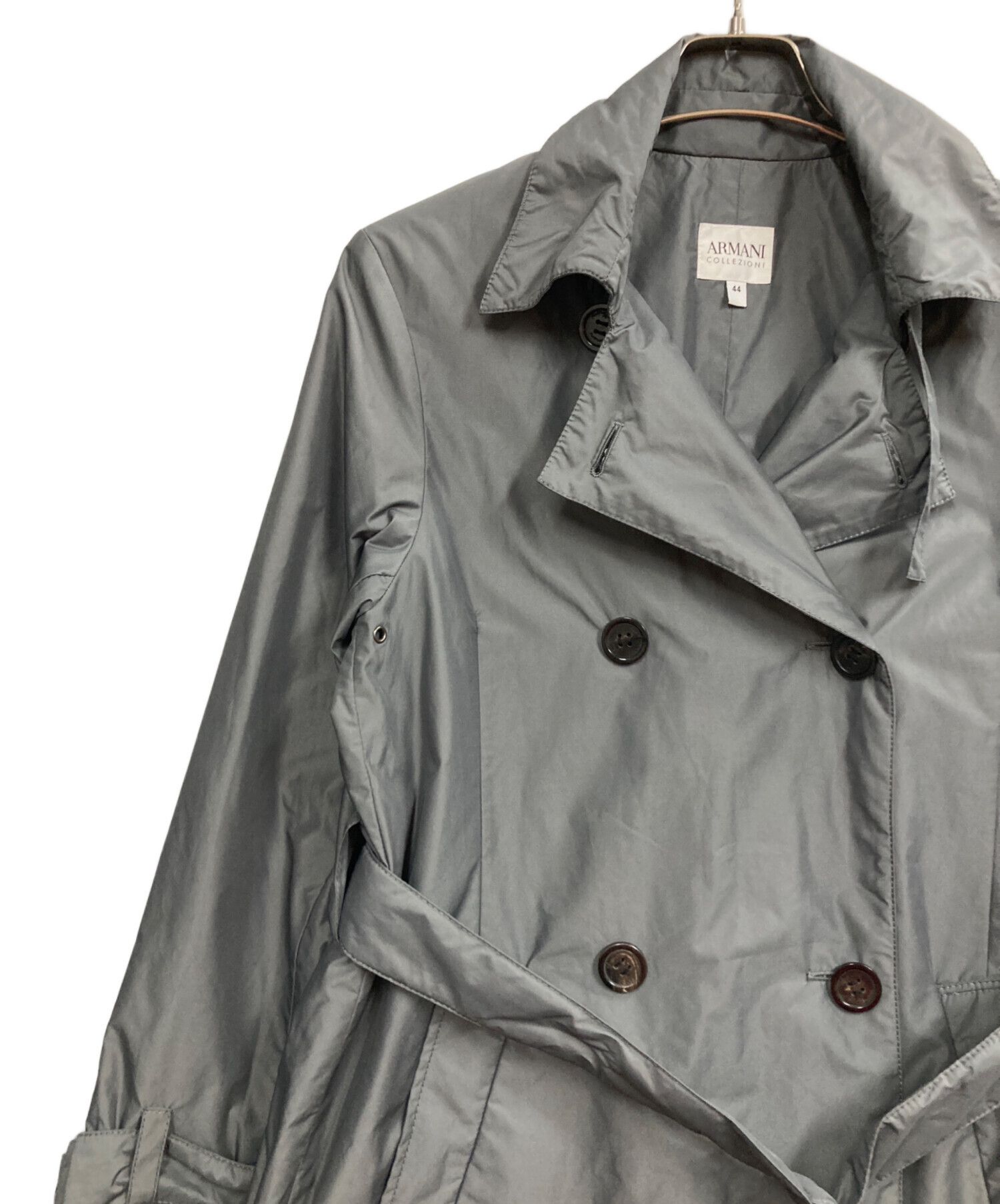 アルマーニ　コレッツォーニ　ダークグレー ストライプ柄 ロングコート 中古・古着通販】ARMANI COLLEZIONI (アルマーニ コレツィオーニ