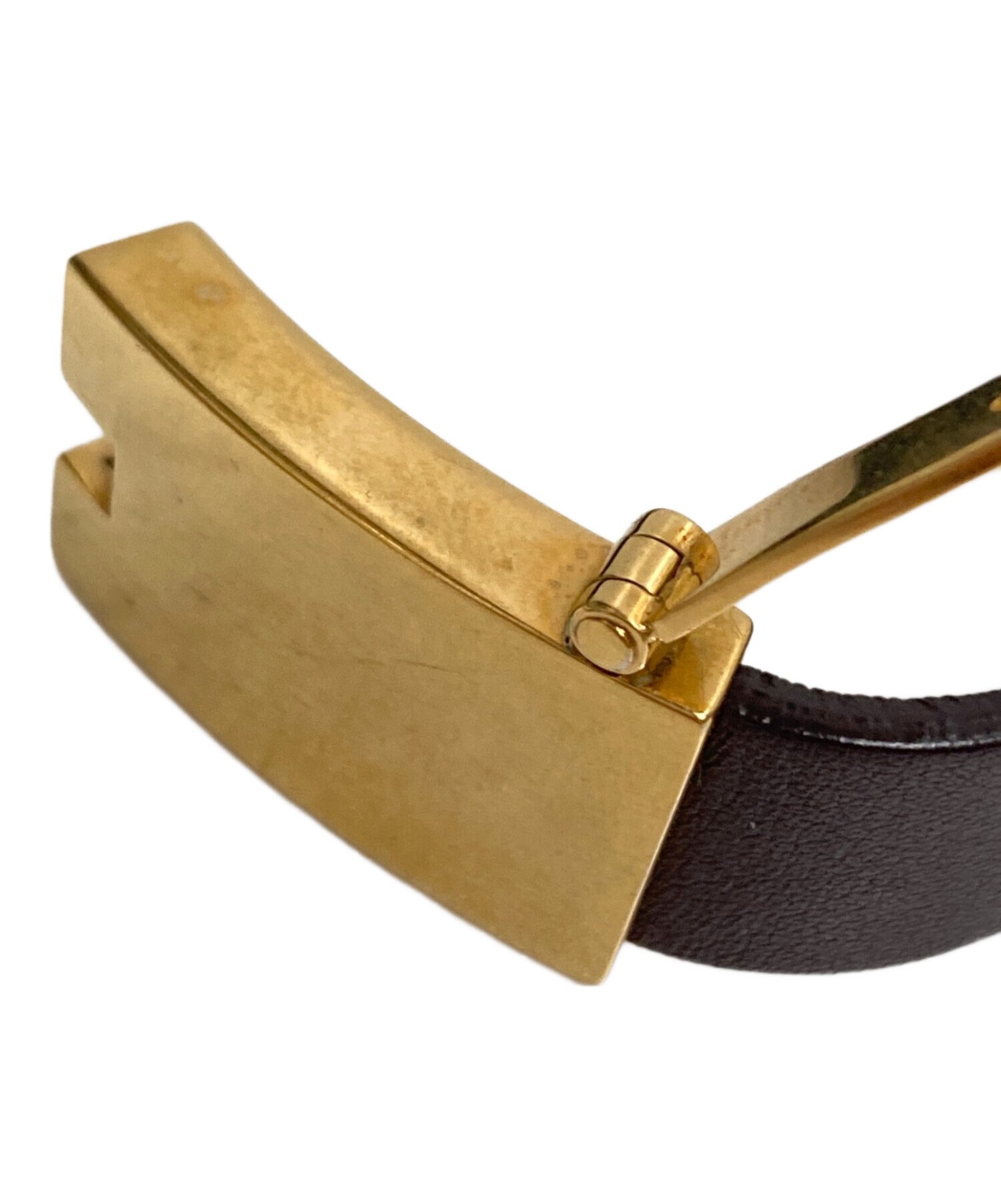 中古・古着通販】CELINE (セリーヌ) レザーバングル ブラウン サイズ:M 中古・古着通販】CELINE (セリーヌ) レザーバングル ブラウン サイズ:M