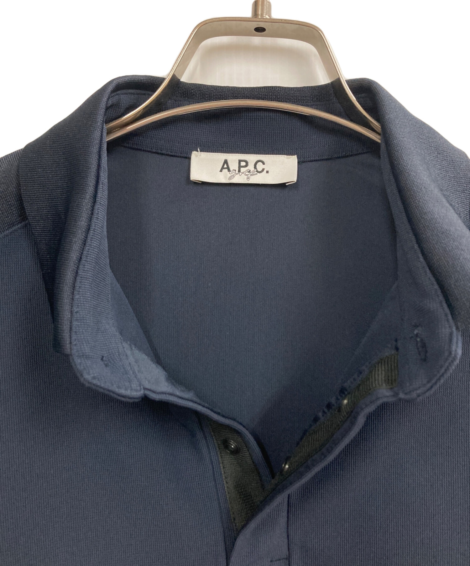 A.P.C. ゴルフ ポロシャツ ネイビー/ホワイト 中古・古着通販】A.P.C. golf (アーペーセーゴルフ) ポロシャツ