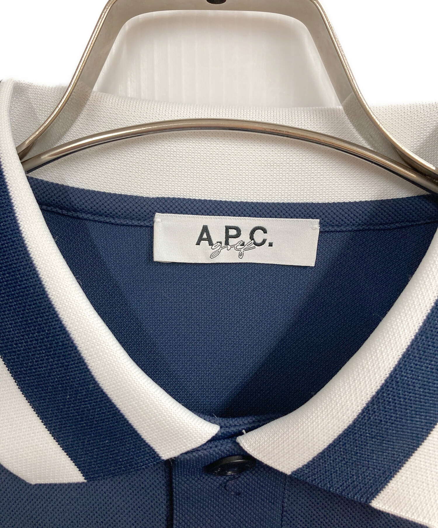美品アーペーセーA.P.C. ネイビー 開襟パイルポロシャツ　 Mサイズ Antoine ポロシャツ｜HOMME ｜A.P.C. | アーペーセー日本公式