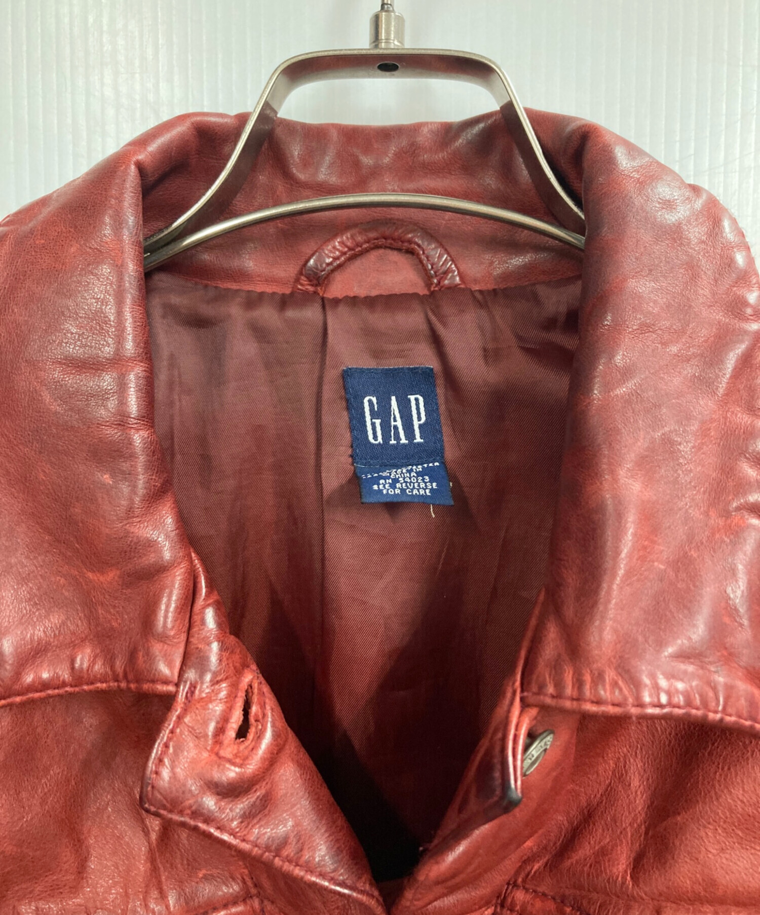 tete  レザージャケット　ワインレッド　oldgap　カーフィー様 中古・古着通販】GAP (ギャップ) レザージャケット レッド サイズ:L