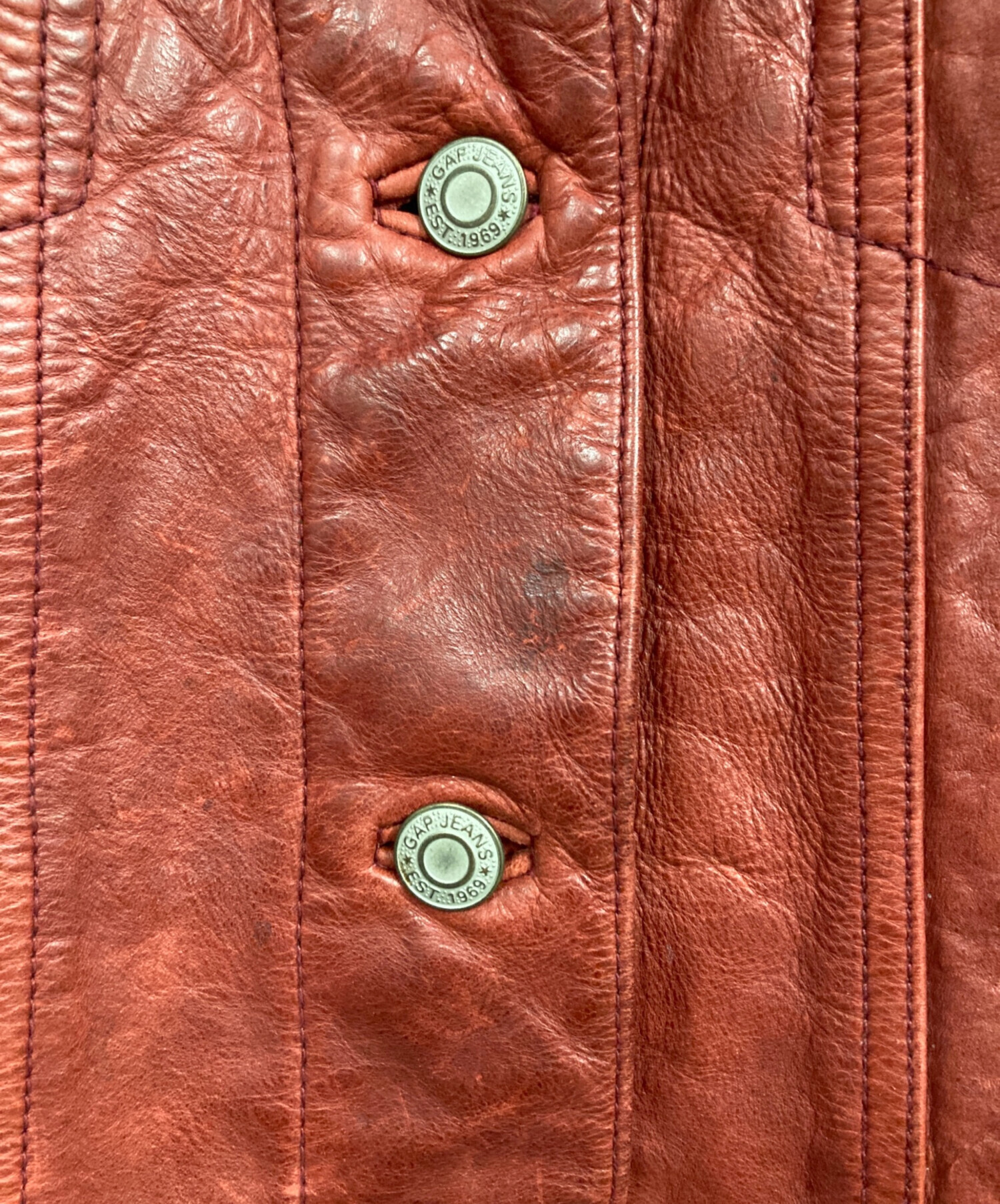 中古・古着通販】GAP (ギャップ) レザージャケット レッド サイズ:L