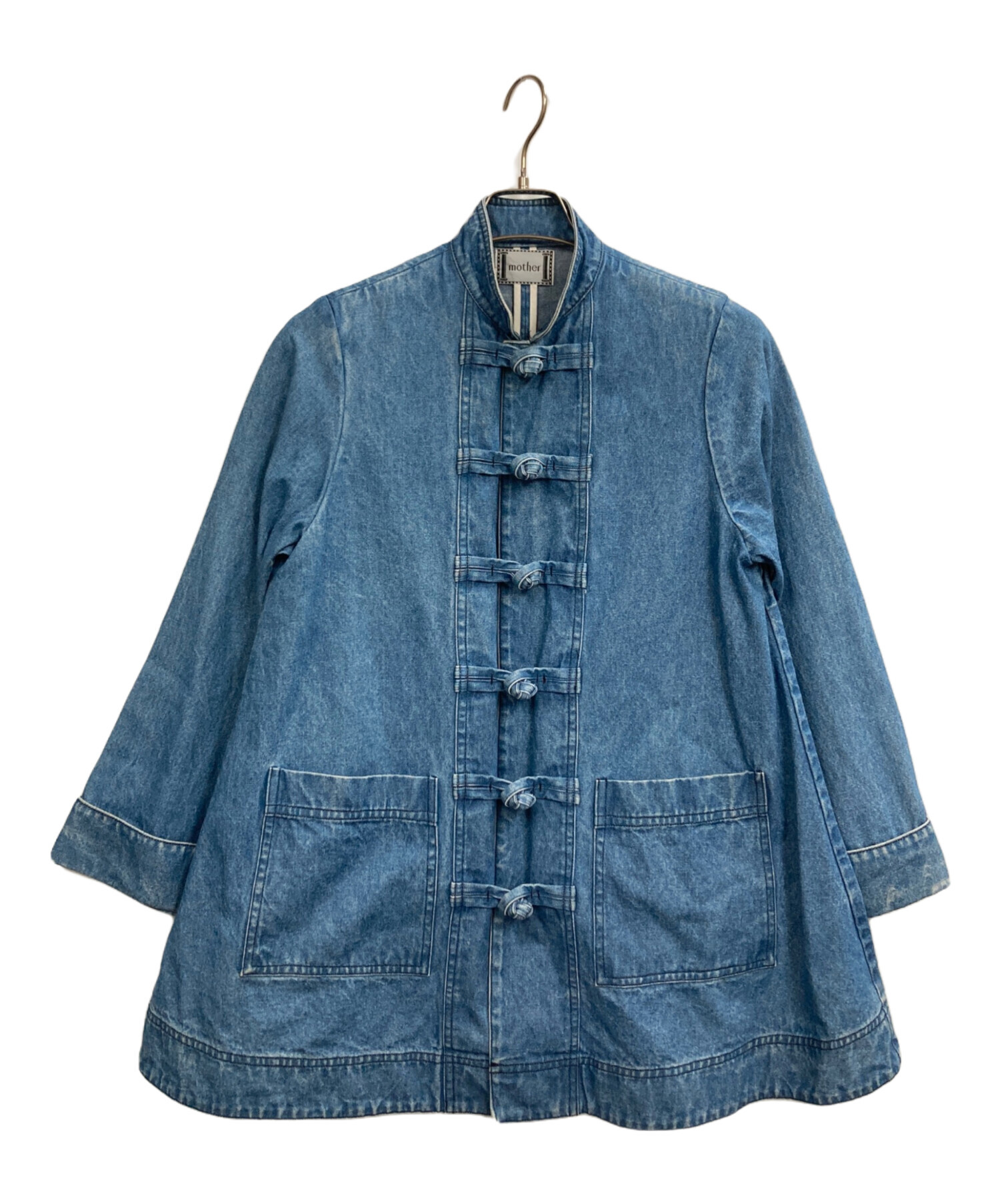 mother KUNG FU DENIM JACKET カンフーデニムジャケット 中古・古着通販】mother (マザー) KUNG FU DENIM JACKET スカイブルー