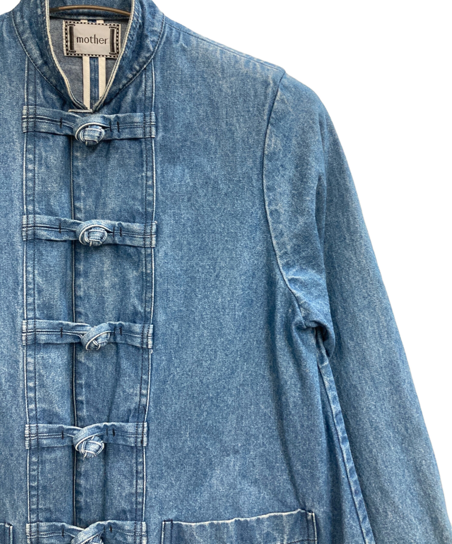 mother KUNG FU DENIM JACKET カンフーデニムジャケット 中古・古着通販】mother (マザー) KUNG FU DENIM JACKET スカイブルー