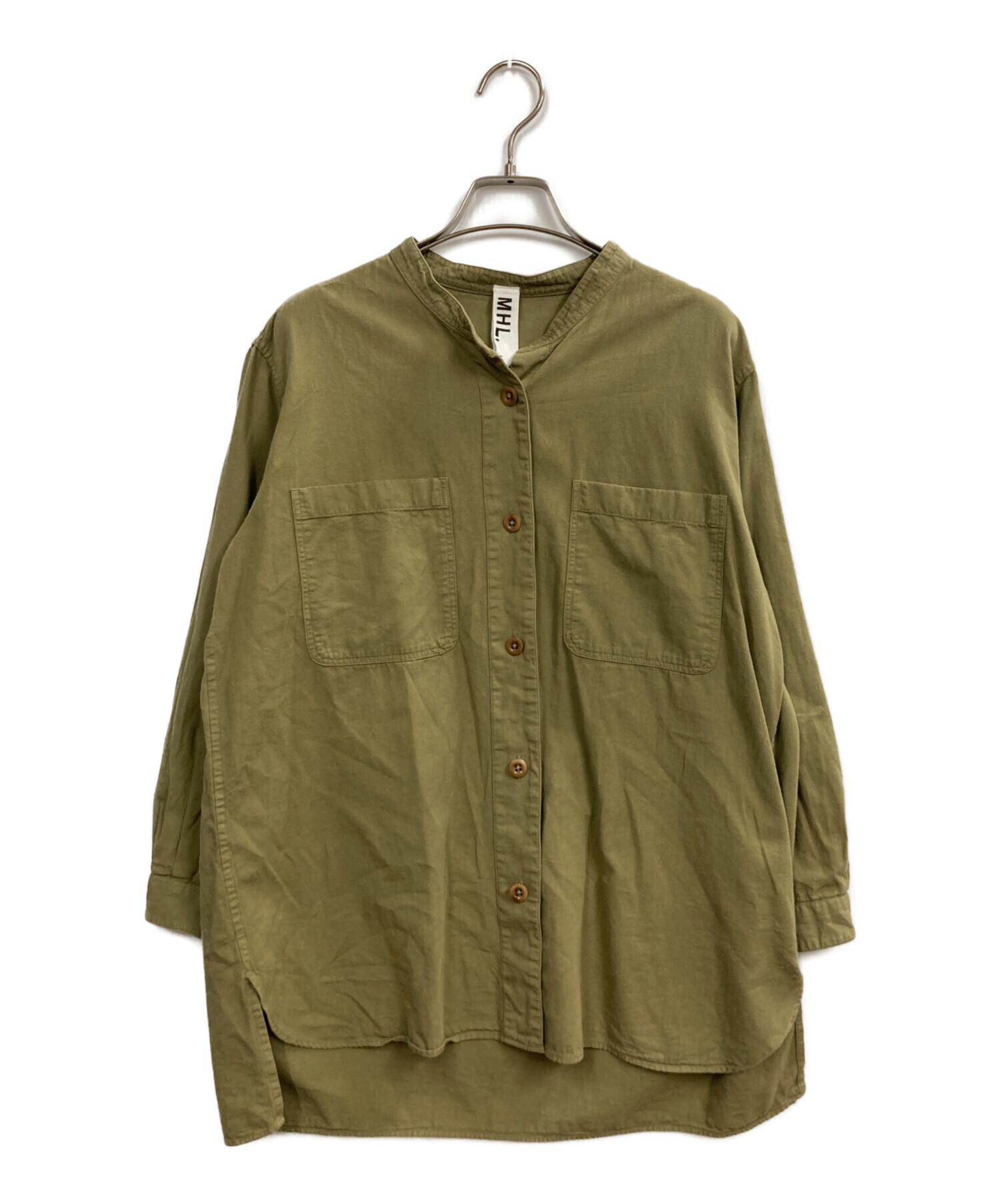 中古・古着通販】MHL (エムエイチエル) バンドカラー ミリタリーシャツ