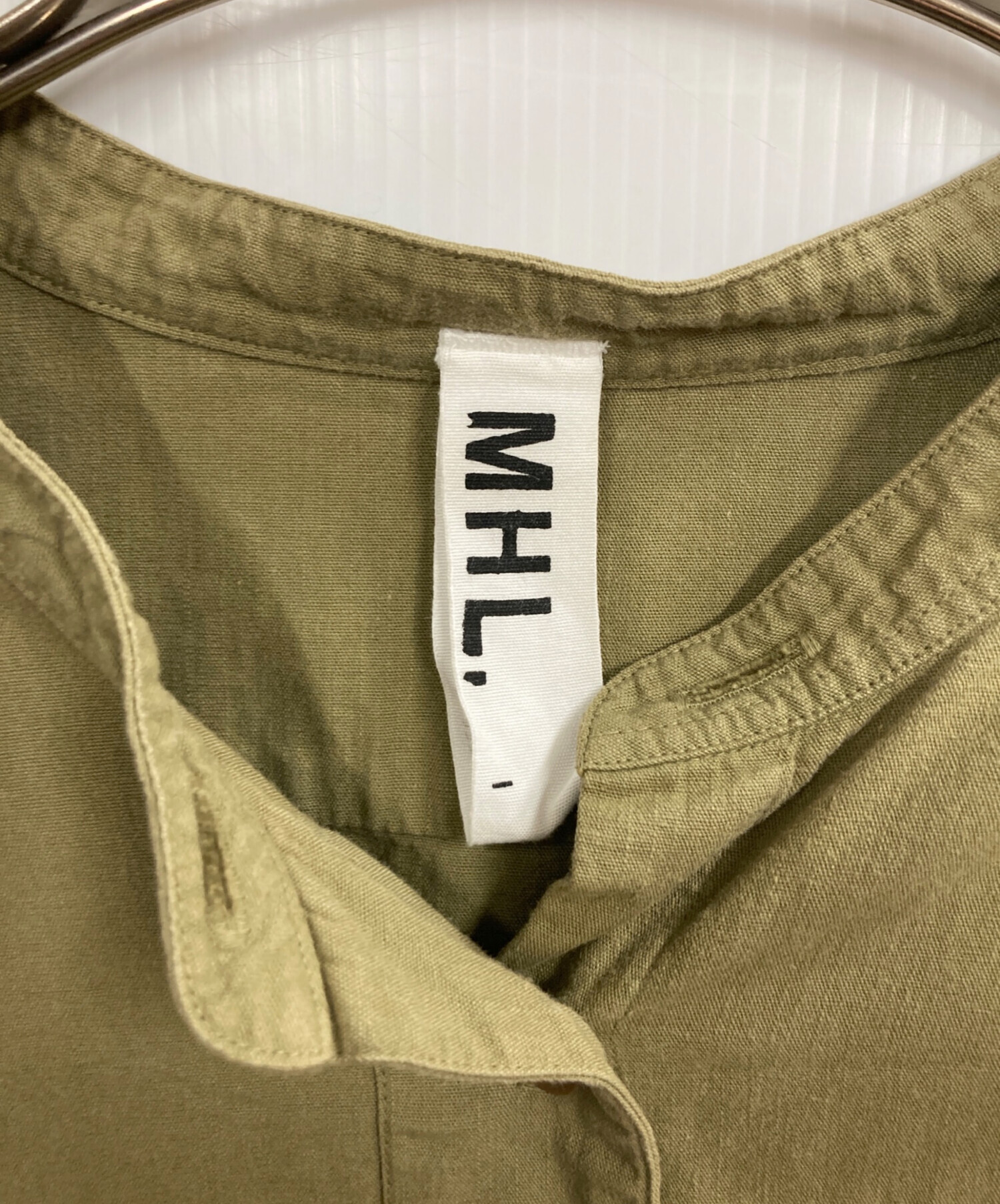 中古・古着通販】MHL (エムエイチエル) バンドカラー ミリタリーシャツ