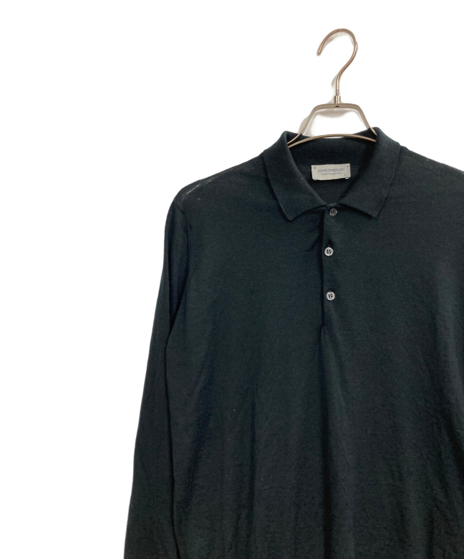 【極美品】JOHN SMEDLEYニットポロシャツ M ブラック 極美品 イギリス製 john smedley ニットポロ M ブラック 長袖 - メルカリ