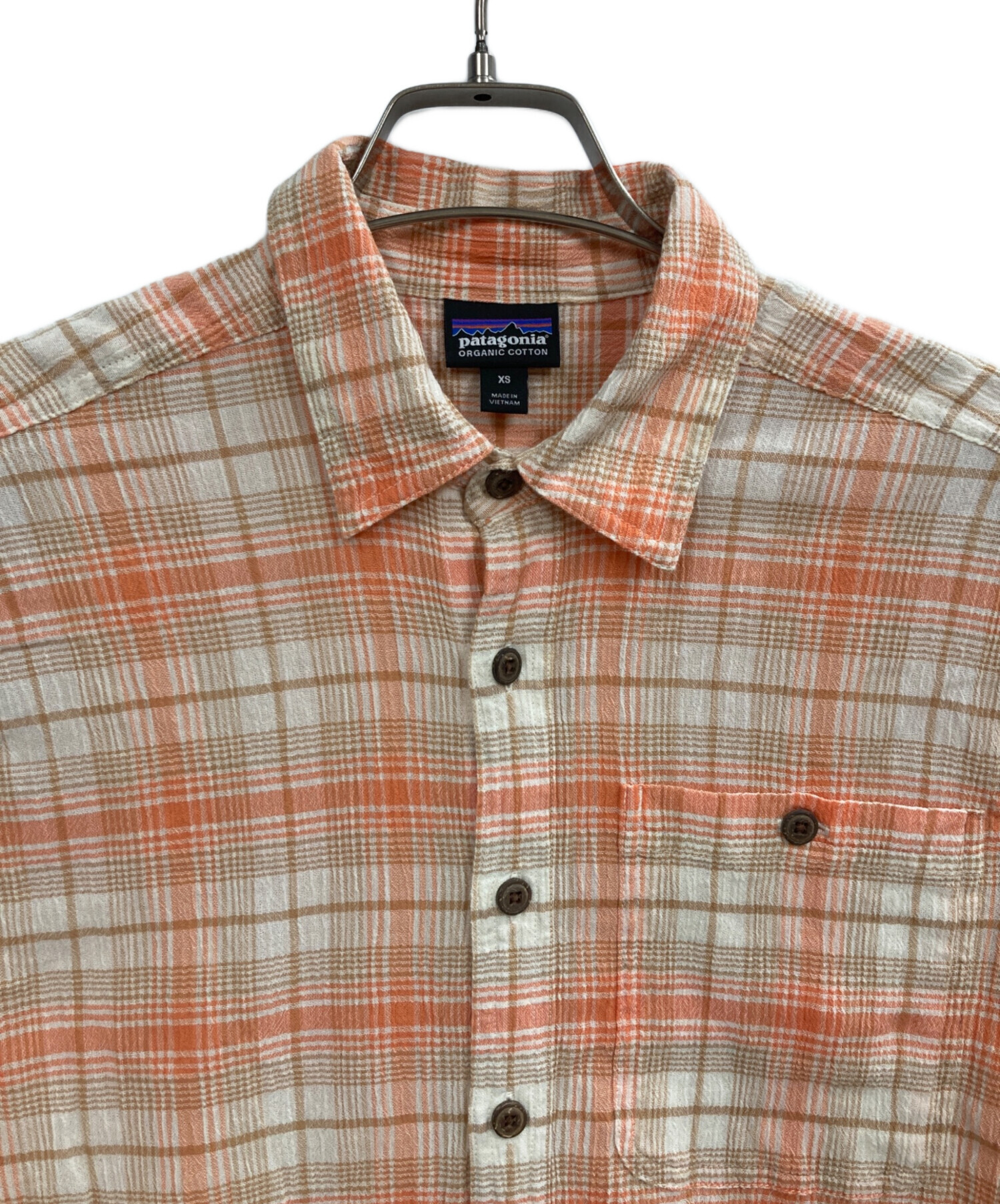 中古・古着通販】Patagonia (パタゴニア) チェックシャツ オレンジ