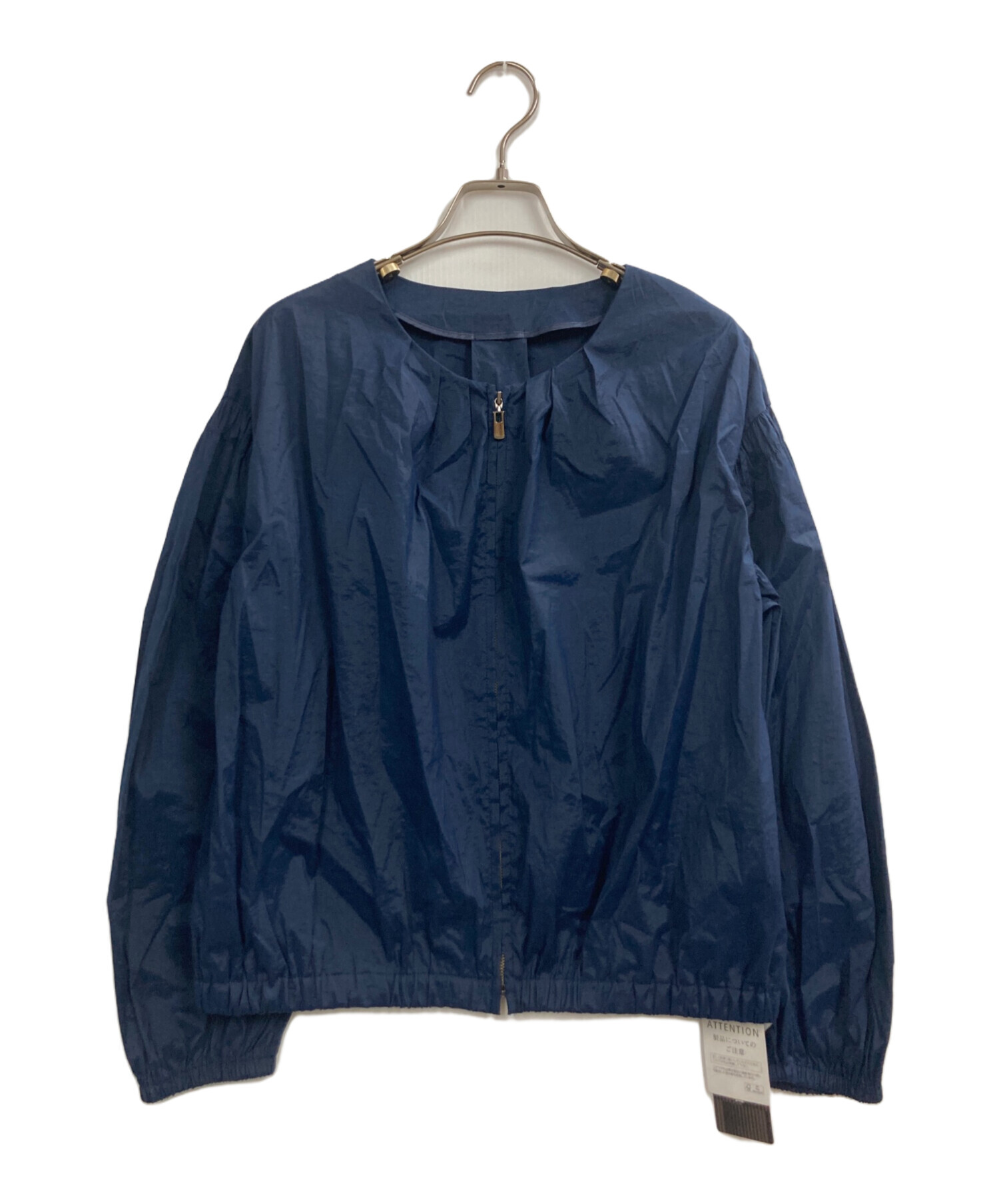 【リフレクト】中古 美品 レザー ジャケット 11号 中古・古着通販】Reflect (リフレクト) ノーカラージャケット ネイビー