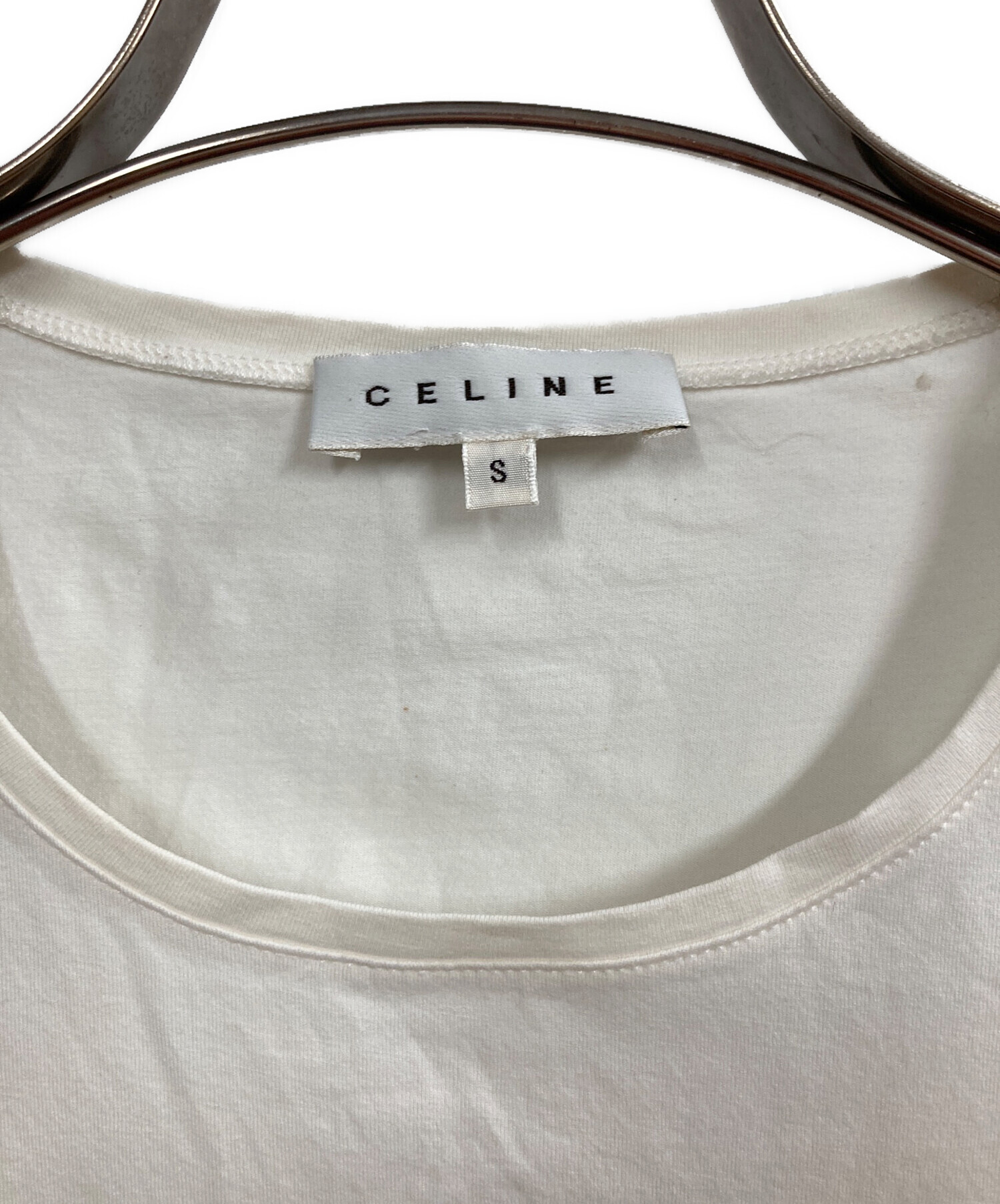 中古・古着通販】CELINE (セリーヌ) ビジューTシャツ ホワイト サイズ
