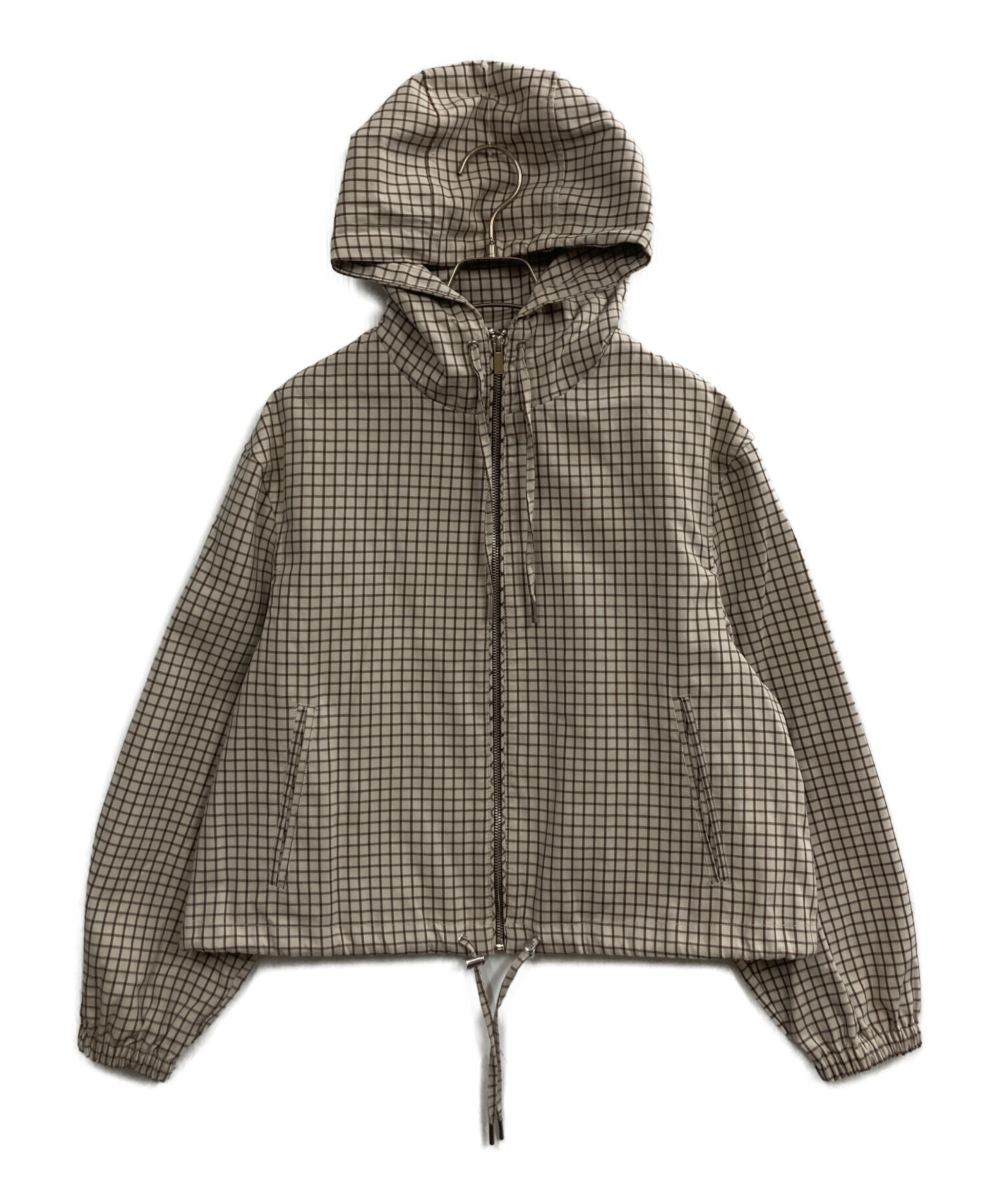 【古着】ZARA パーカー 中古・古着通販】ZARA (ザラ) チェックジップパーカー ベージュ サイズ