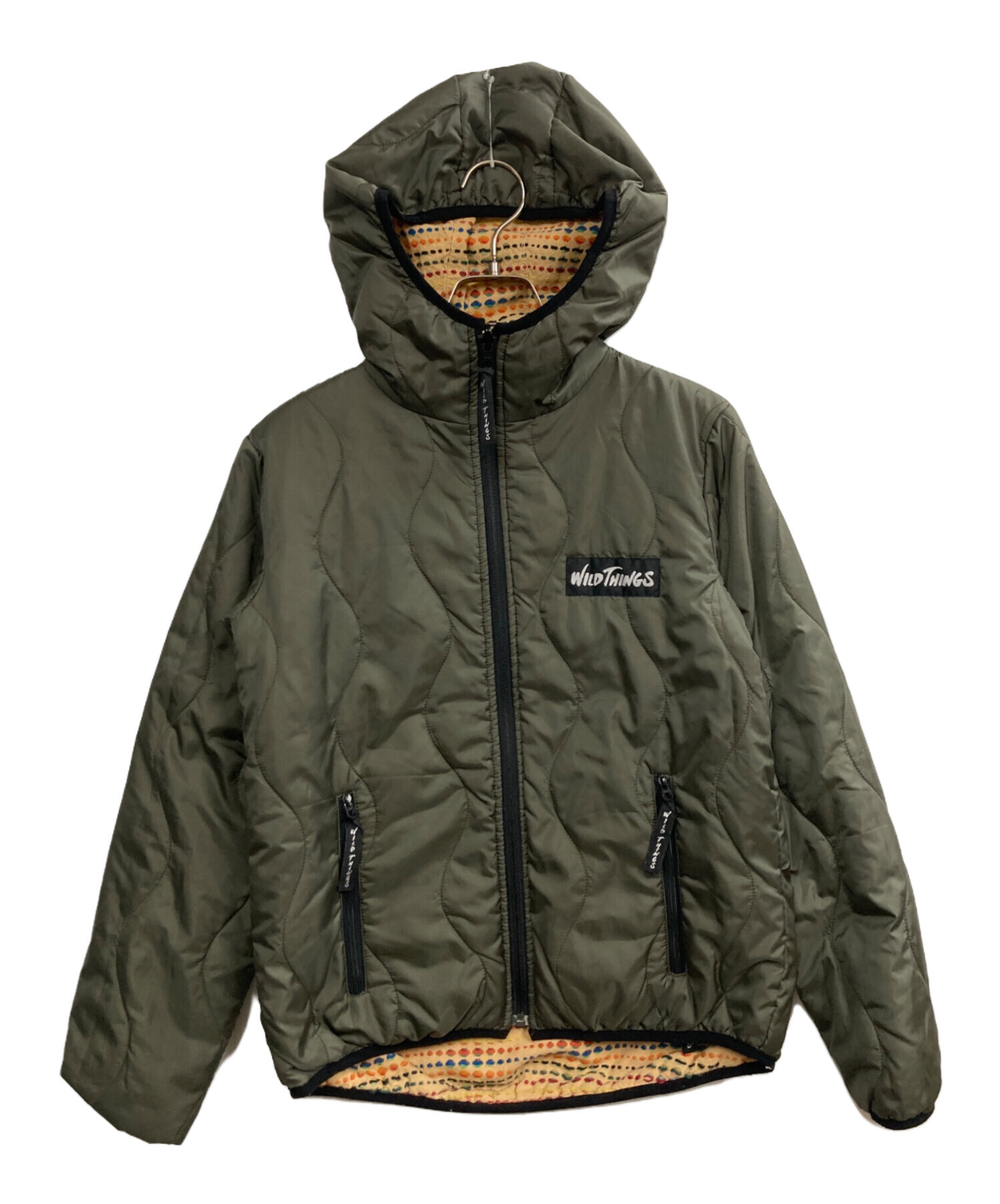 WILD THINGS ワイルドシングス ダウンコート M カーキ 【古着】【中古】 中古・古着通販】WILD THINGS (ワイルドシングス) リバーシブル