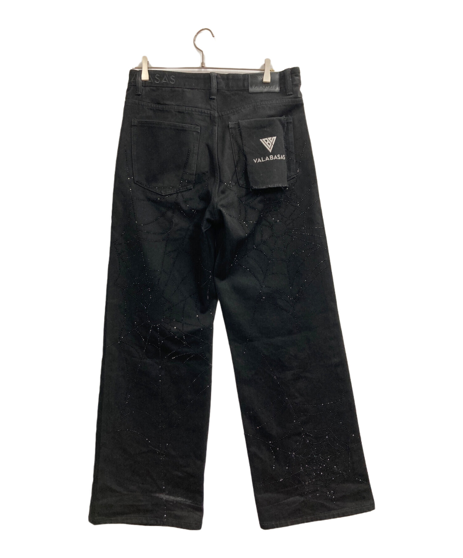 varabasas バラバサス　ラインストーンフレアデニム　ブラック　サイズ30 中古・古着通販】VALABASA (バラバサス) ラインストーンデニムパンツ
