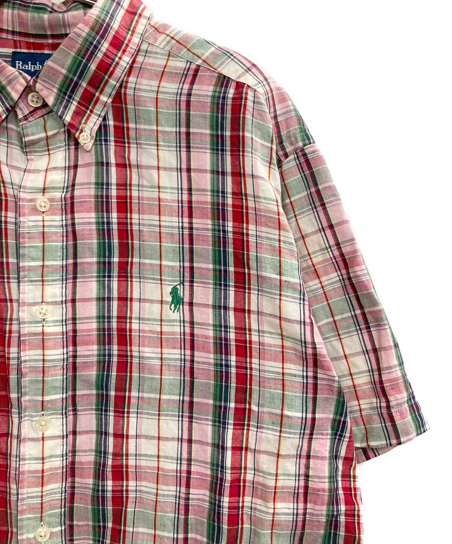 中古・古着通販】RALPH LAUREN (ラルフローレン) S/Sチェックリネン