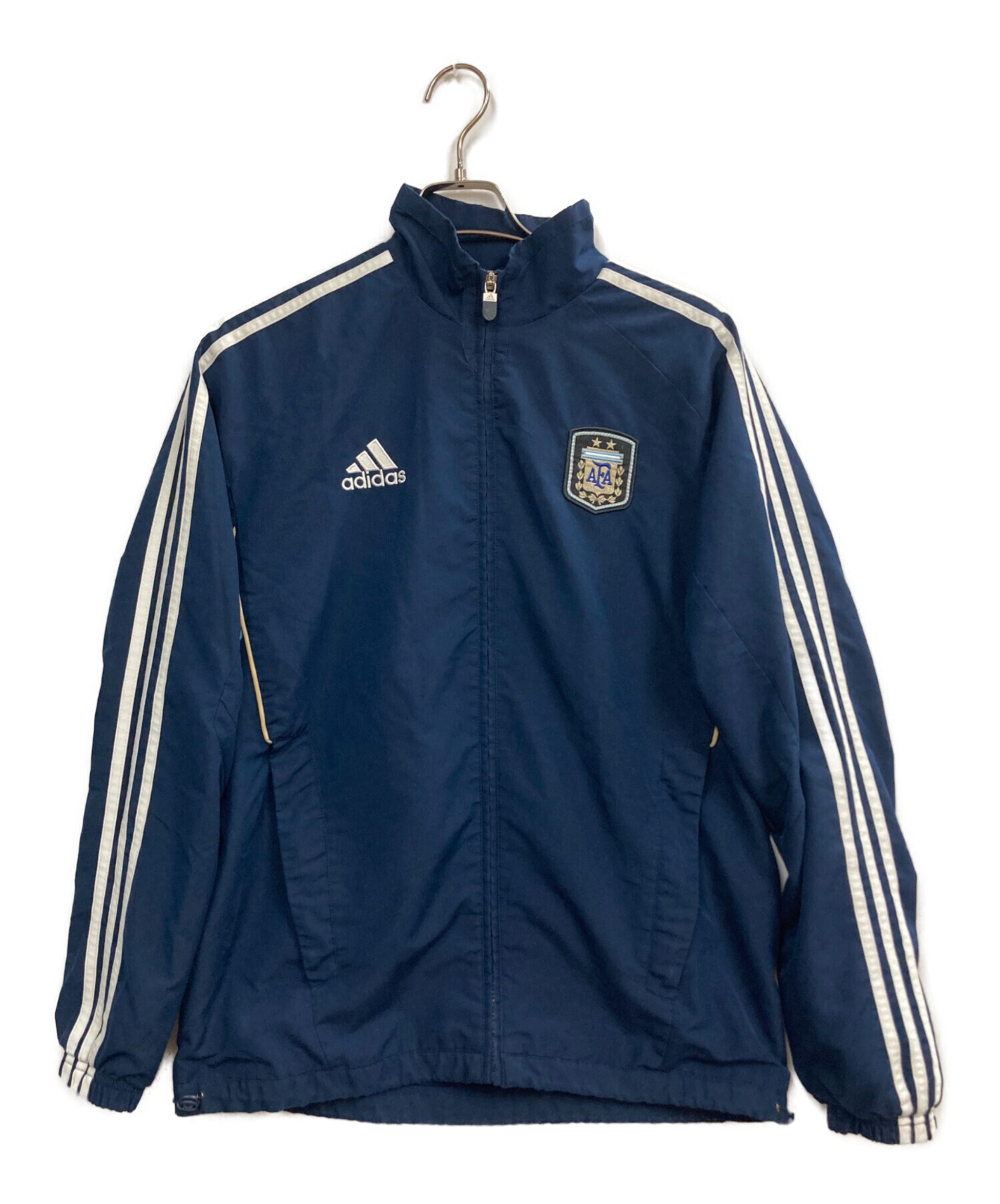 【adidas】日本代表 JFA 中綿ジャケット L ネイビー クリーニング済 中古・古着通販】adidas (アディダス) ナイロンジャケット ネイビー