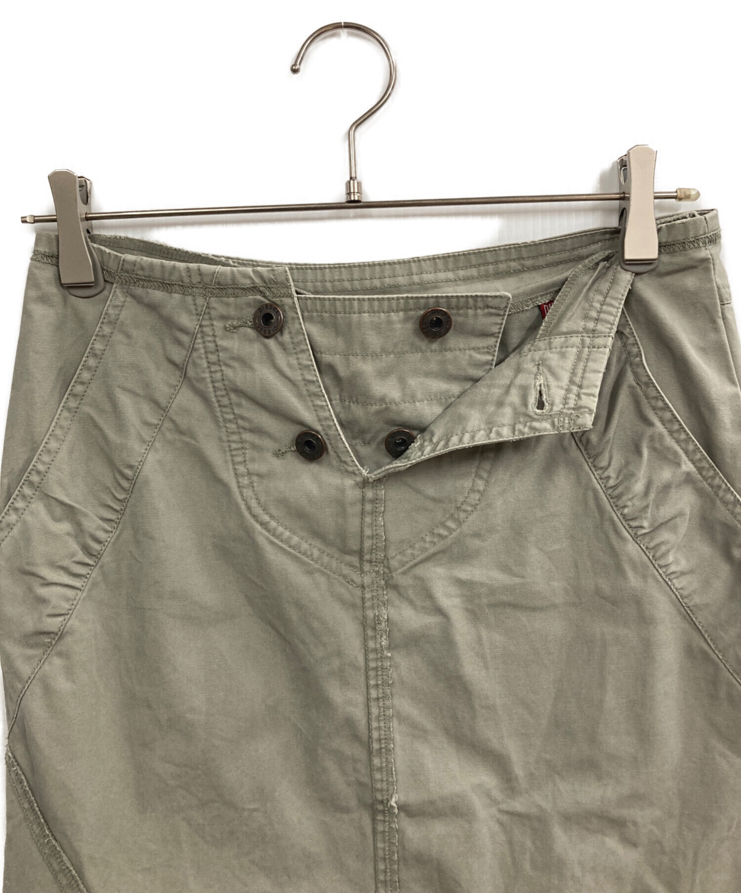 中古・古着通販】DIESEL (ディーゼル) 再構築ミディスカート カーキ