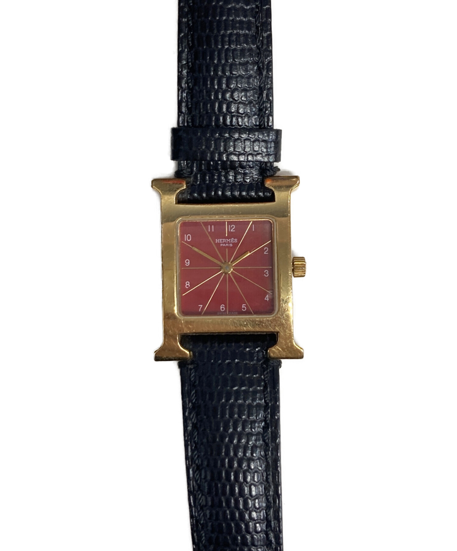 中古　エルメスHERMES Hウォッチ 中古・古着通販】HERMES (エルメス) Hウォッチ レッド｜ブランド・古着