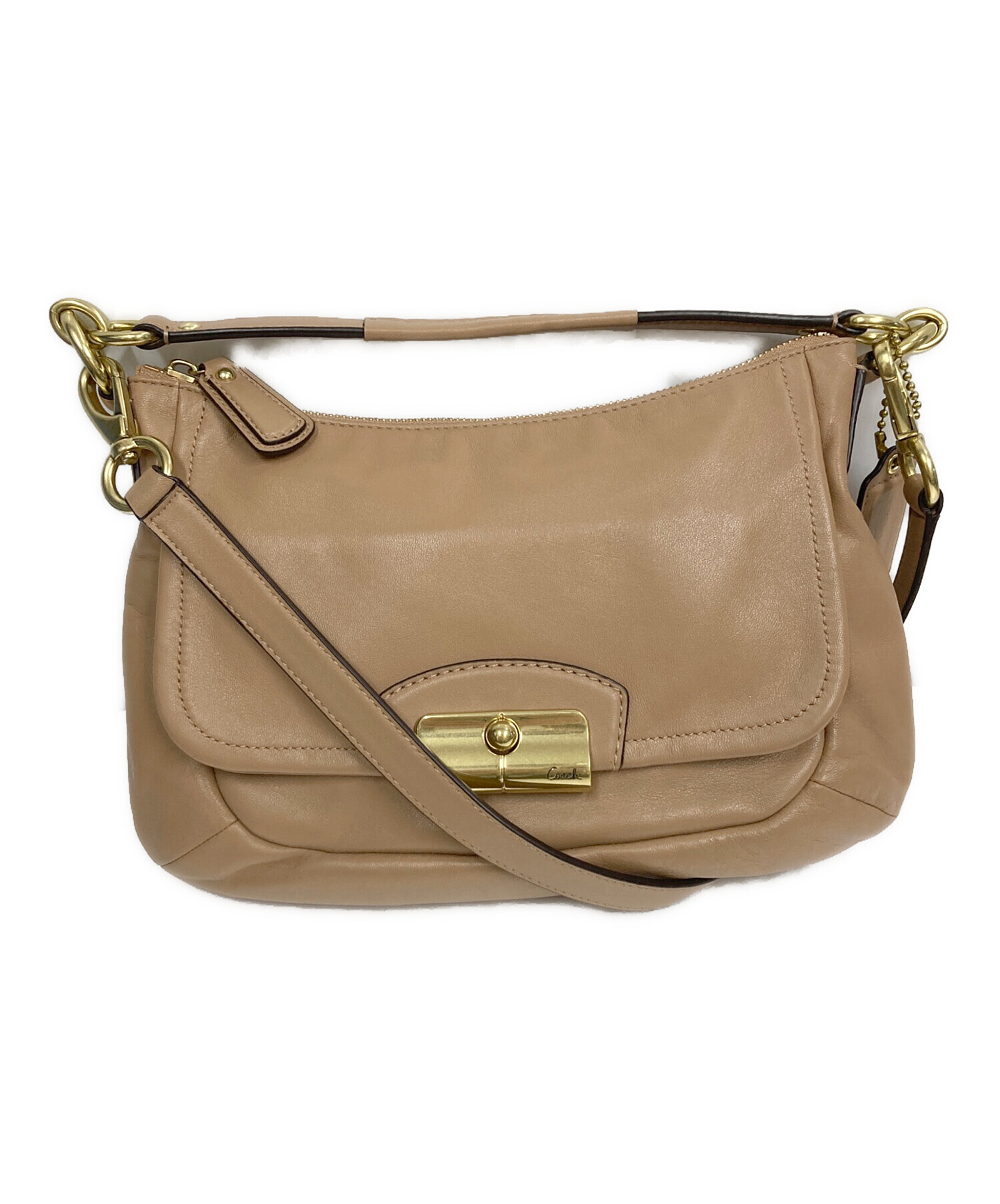 COACH 2wayバッグ　ショルダーバッグ ベージュ 中古・古着通販】COACH (コーチ) 2WAYバッグ ベージュ｜ブランド・古着