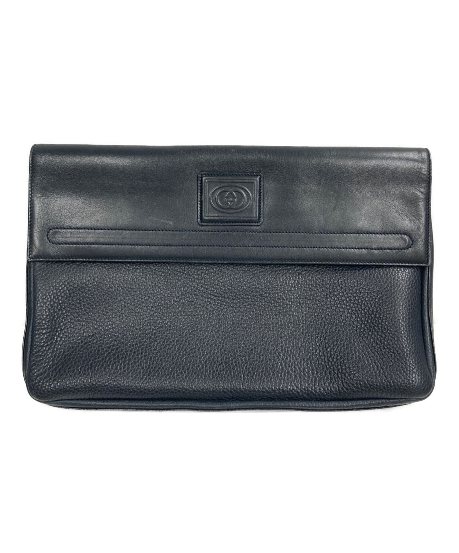 良品 778 グッチ クラッチバッグ インターロック ナイロン ネイビー 中古・古着通販】GUCCI (グッチ) クラッチバッグ ネイビー｜ブランド