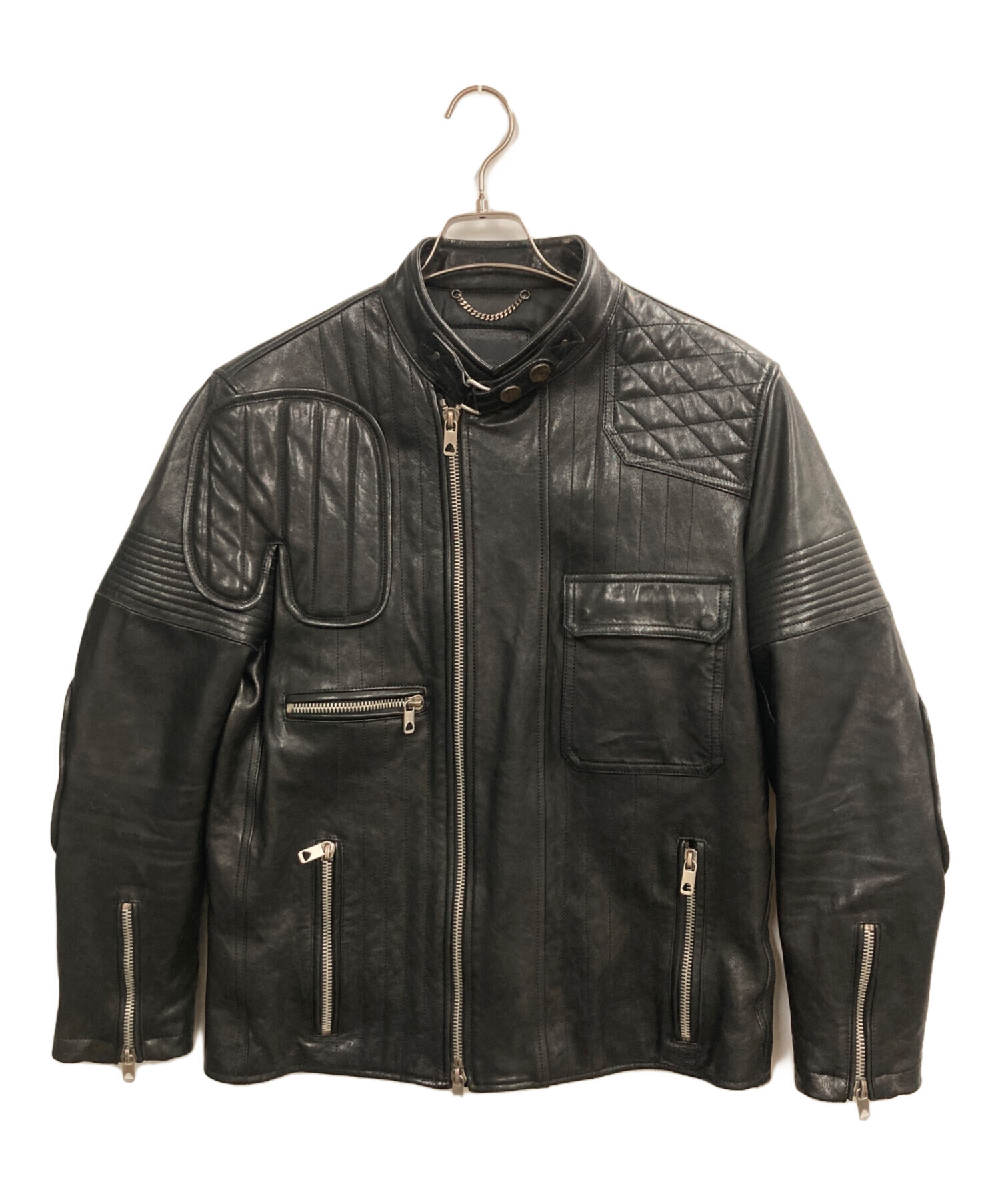 DIESEL BLACK GOLD レザージャケット Lサイズ　羊革 中古・古着通販】DIESEL Black Gold (ディーゼル ブラック ゴールド