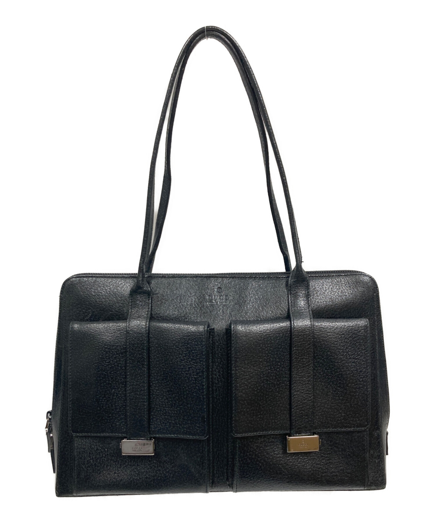 中古・古着通販】GUCCI (グッチ) レザートートバッグ ブラック