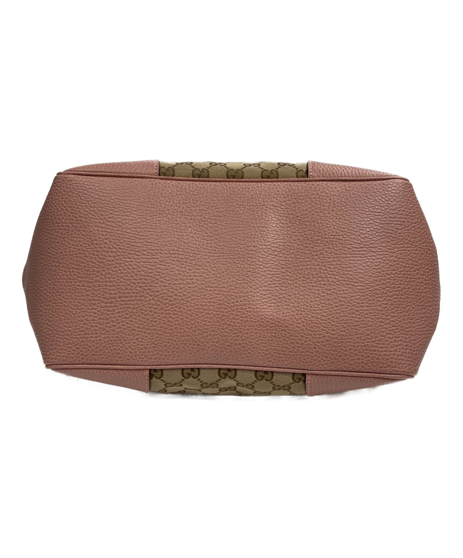 GUCCI グッチ　ハンドバッグ　GGキャンバス　レザー　ピンク 中古・古着通販】GUCCI (グッチ) GGキャンバス レザートートバッグ