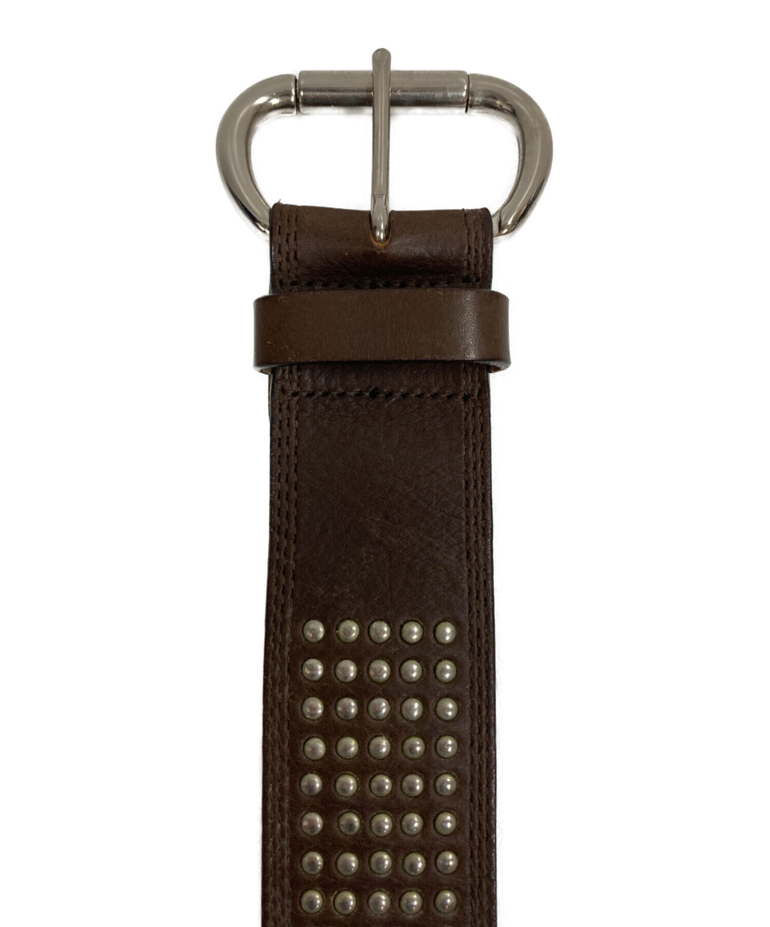 中古・古着通販】MaxMara (マックスマーラ) スタッズベルト ブラウン