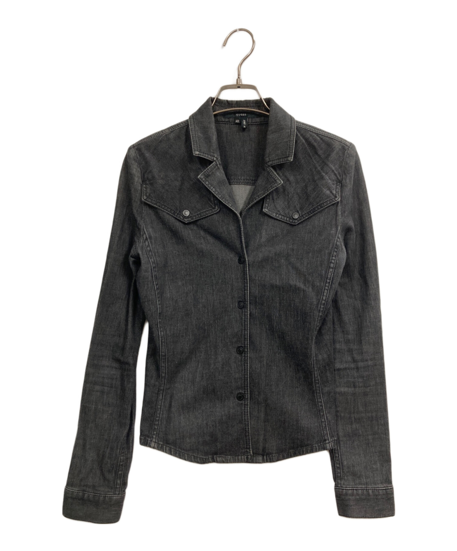 中古・古着通販】GUCCI (グッチ) デニムシャツジャケット ブラック