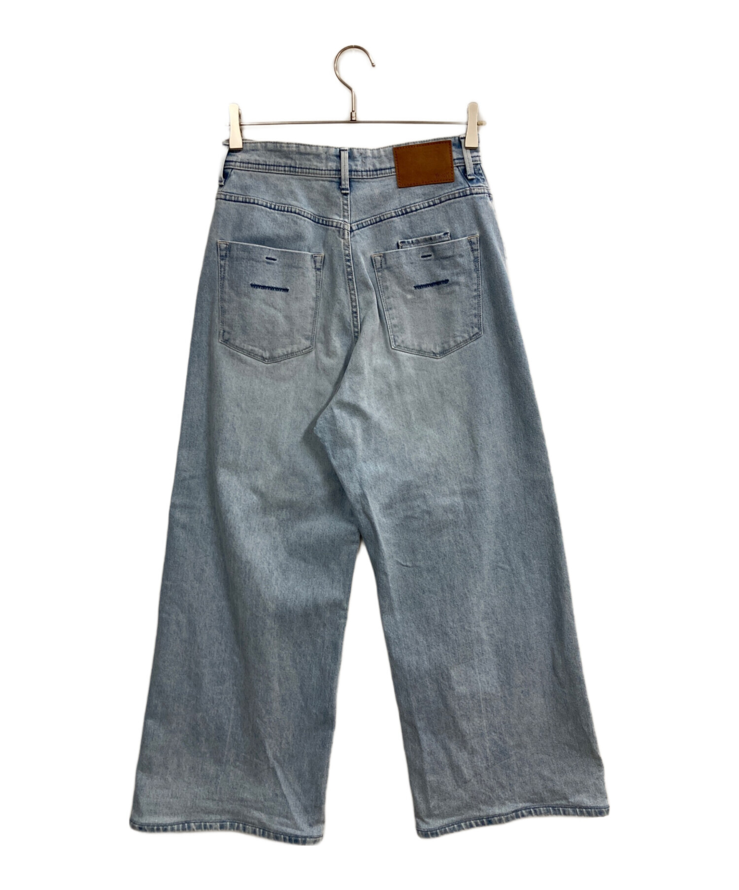ヤヌーク　ワイドクラッシュデニムパンツ 中古・古着通販】YANUK (ヤヌーク) クラッシュワイドデニムパンツ
