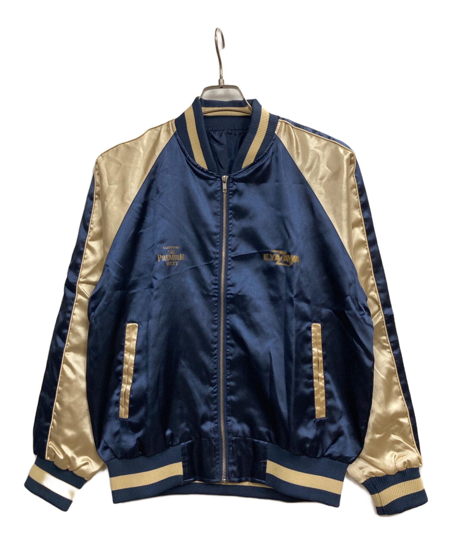 【超美品】E.YAZAWA スカジャン ネイビー ゴールド 中古・古着通販】矢沢永吉 (ヤザワエイキチ) スカジャン ネイビー