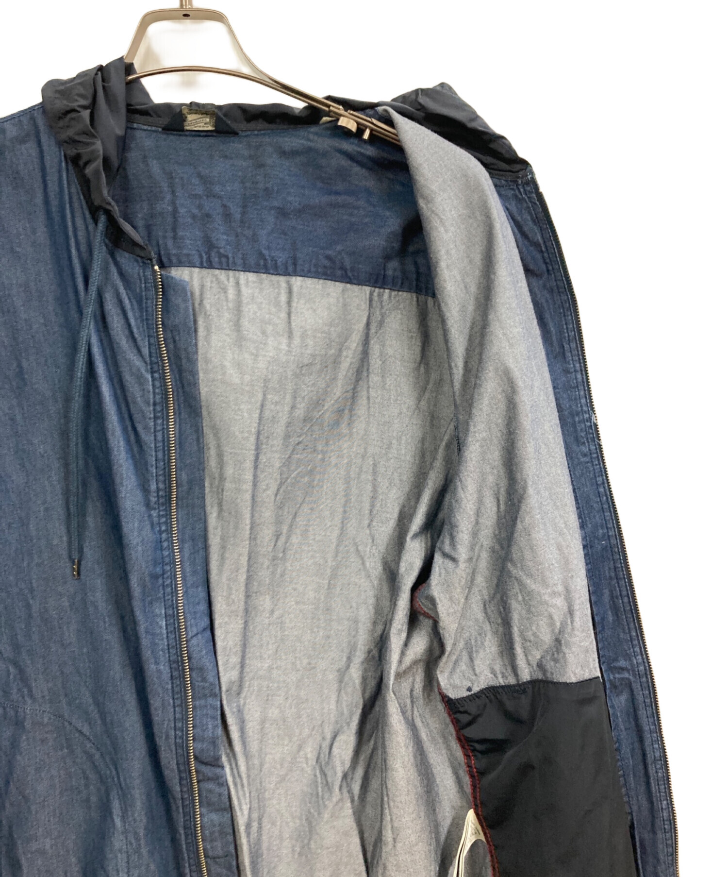 中古・古着通販】DIESEL (ディーゼル) デニム切替フーデットジャケット