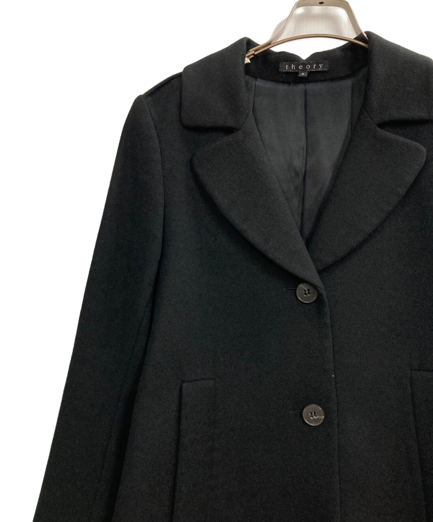 未使用 24AW Theory セオリー コート カシミヤ混 ブラック S 中古・古着通販】theory (セオリー) カシミヤコート ブラック サイズ:S