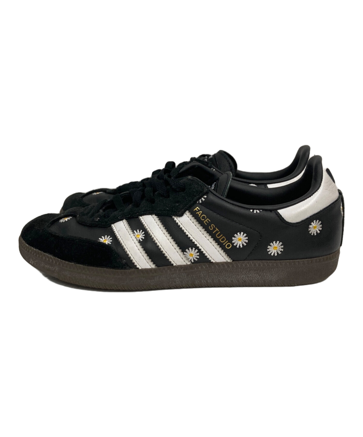  アディダス ×atmos×FACE Samba Core Black Footwear H03848 アトモス フェイス サンバ ローカットスニーカー US9.5/27.5cm ブラック 中古・古着通販】adidas (アディダス) FACE (フェイス) atmos