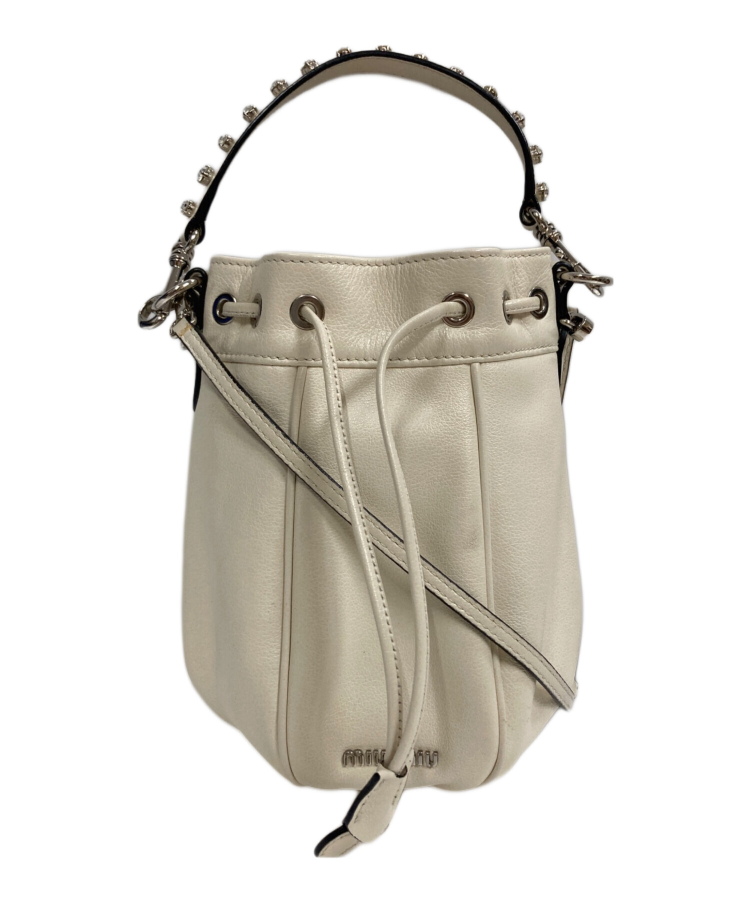 中古・古着通販】MIU MIU (ミュウミュウ) レザー タッセル 巾着 2WAY 