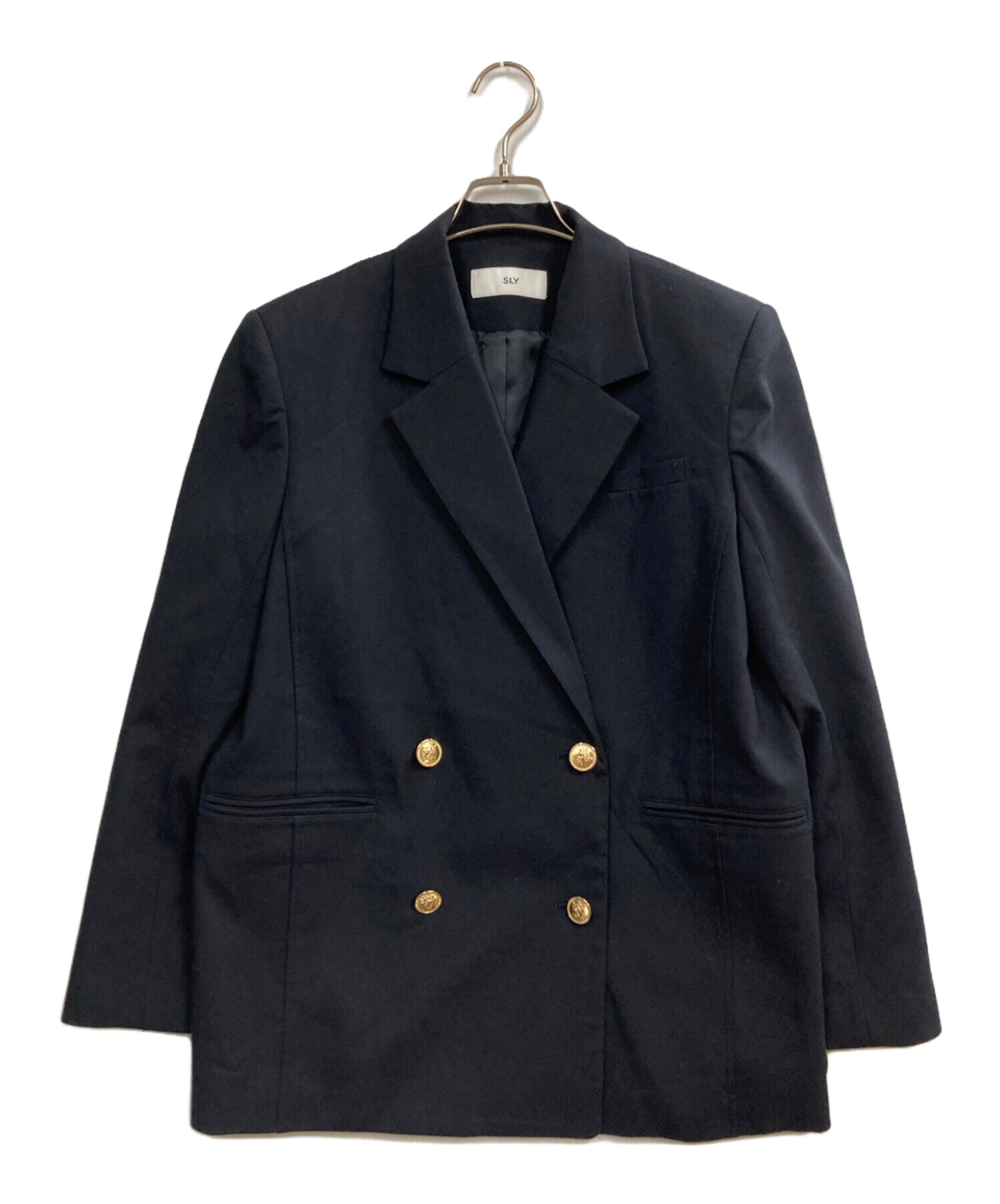 SLY BOXY TAILORED ジャケット ネイビー　【新品未使用品】 中古・古着通販】SLY (スライ) BOXY TAILORED ジャケット ネイビー