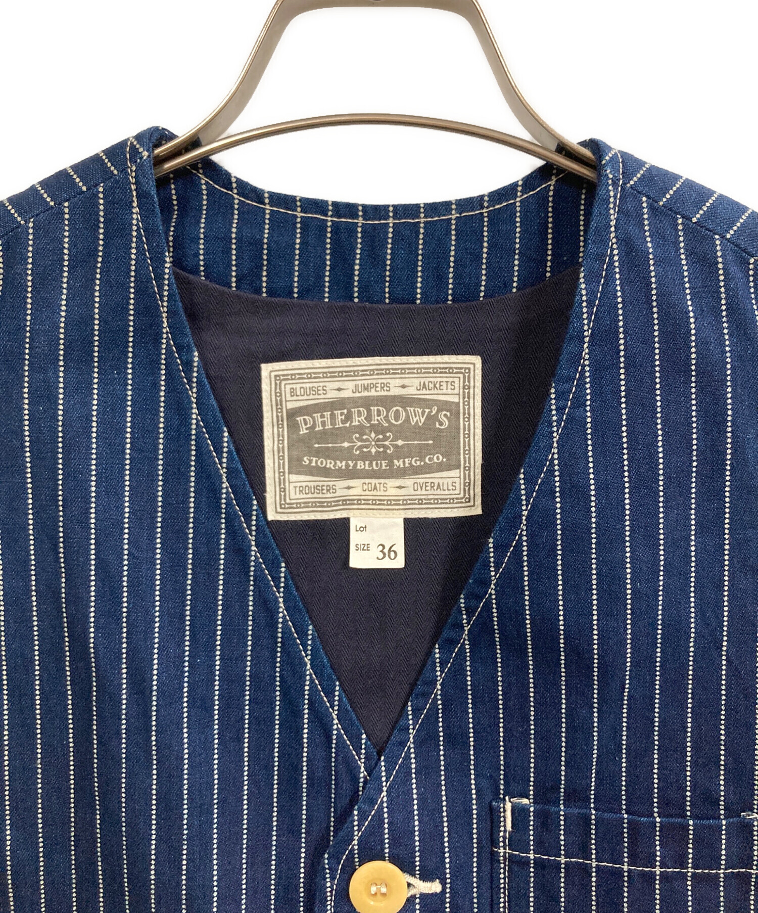 中古・古着通販】Pherrow's (フェローズ) デニムストライプ ワーク