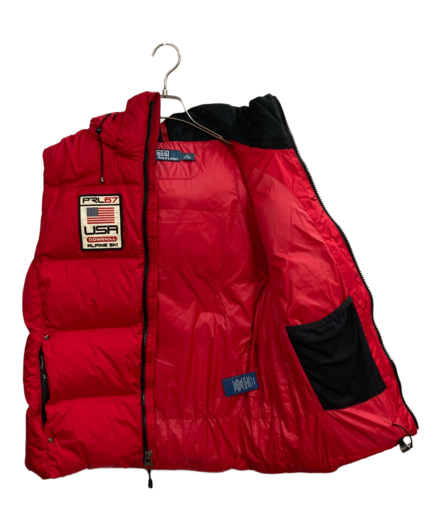 19197✨️ポロラルフローレン USA ビッグポニー ダウンベスト S レッド 中古・古着通販】POLO RALPH LAUREN (ポロ・ラルフローレン) ビッグ