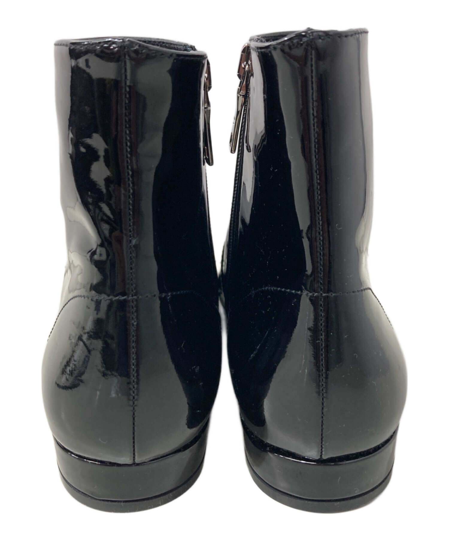中古・古着通販】PRADA (プラダ) パテントサイドジップブーツ ブラック