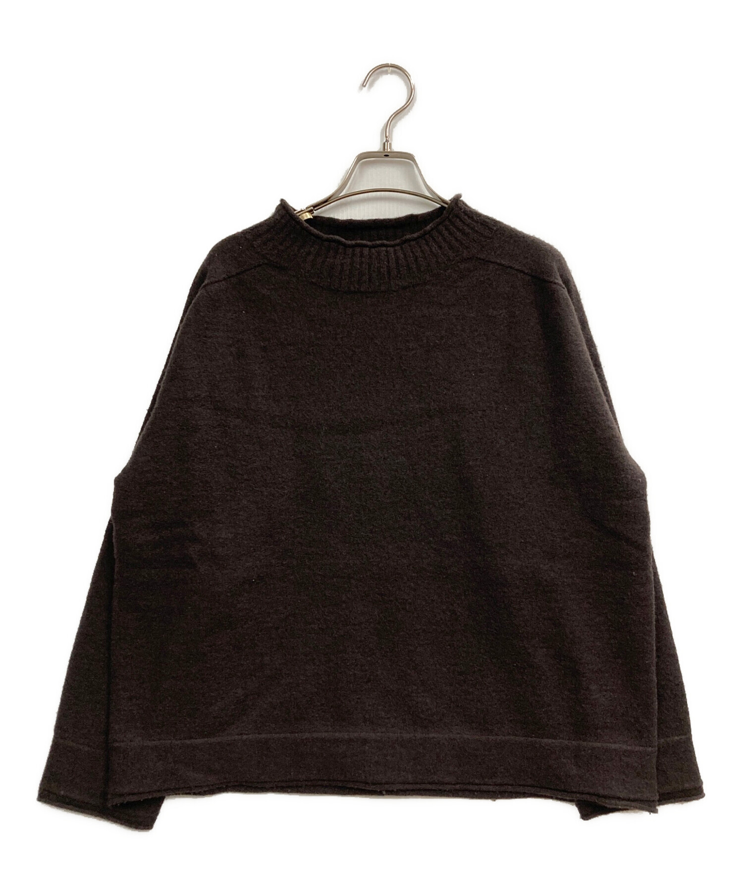 タグ付✨マーガレットハウエル　麻×綿ニット　モックネック　ブラウン茶　M 中古・古着通販】MHL (マーガレットハウエル) FELTED ROUGH WOOL